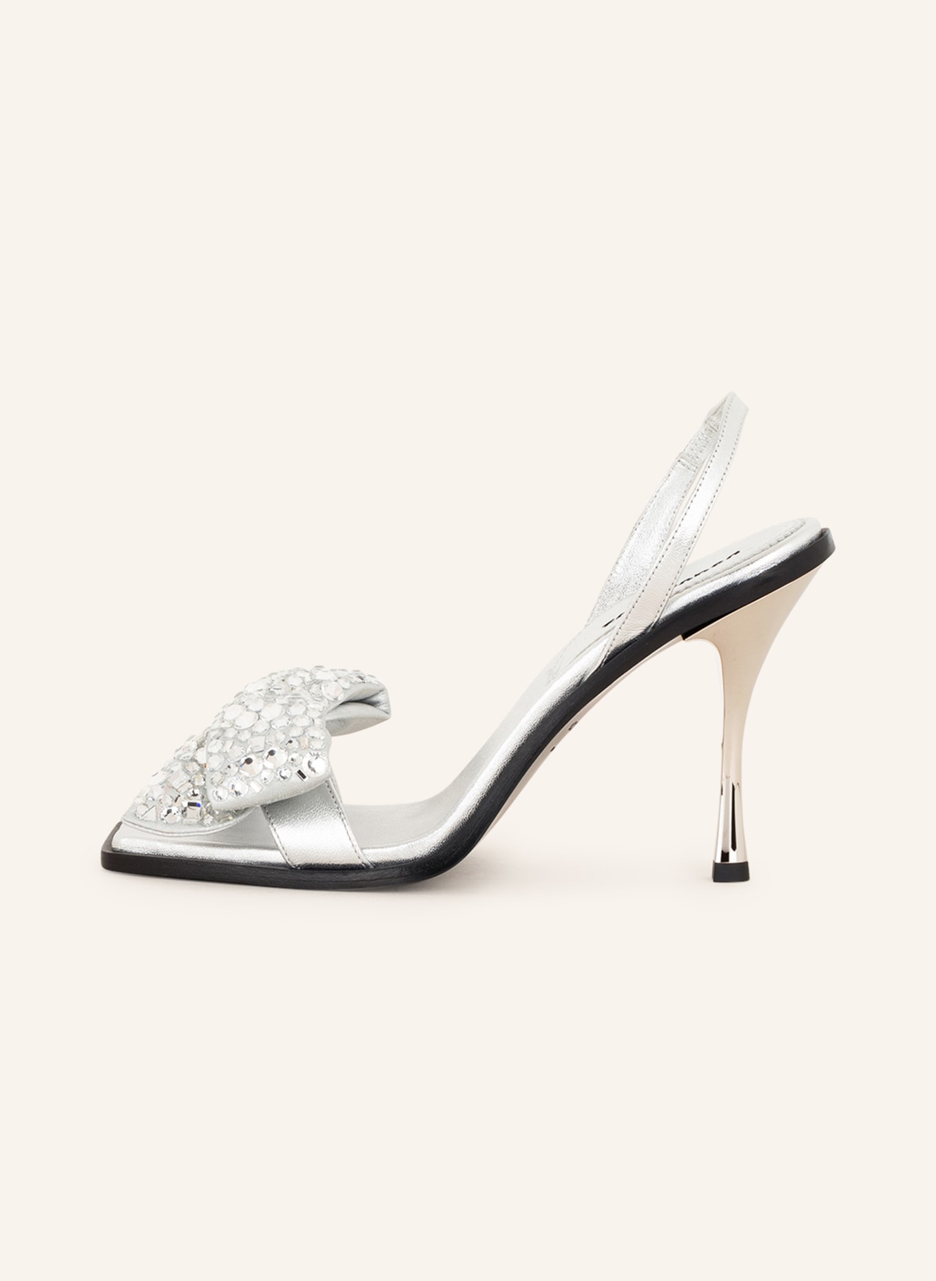 DSQUARED2 Sandals with decorative gems, Color: SILVER (Image 4)