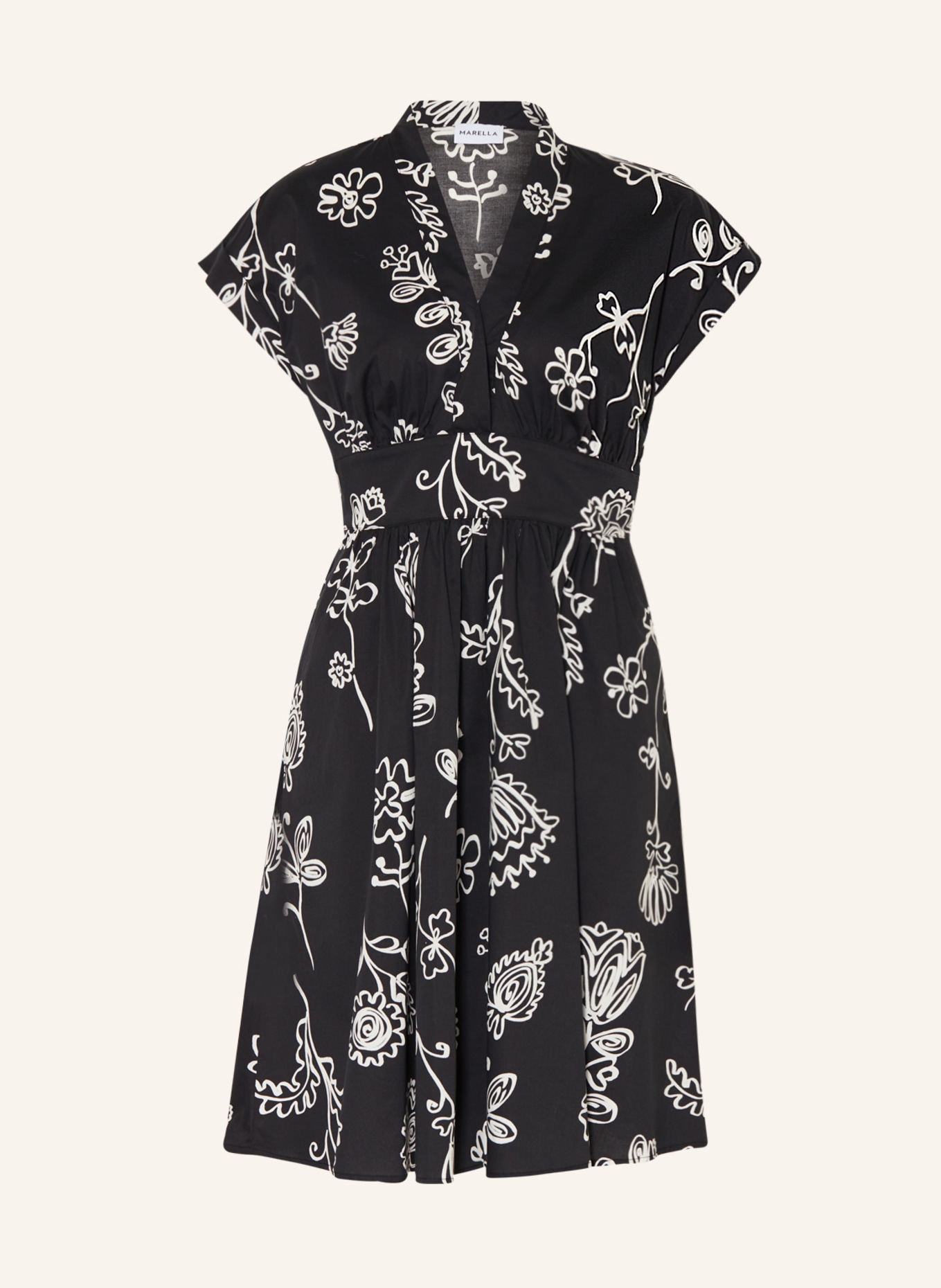 Marella black best sale and white dress