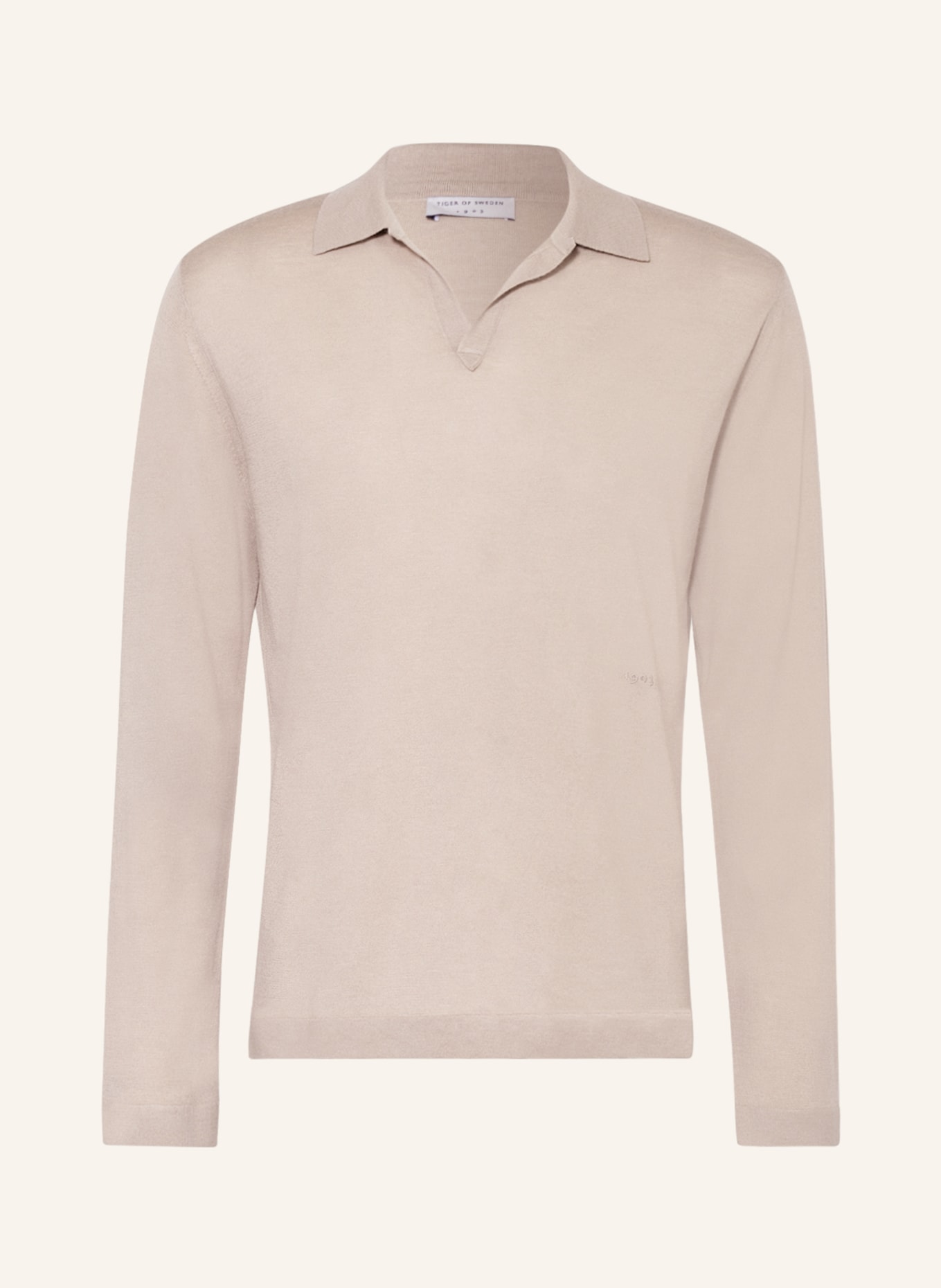 TIGER OF SWEDEN Knitted polo shirt BEKER, Color: TAUPE (Image 1)