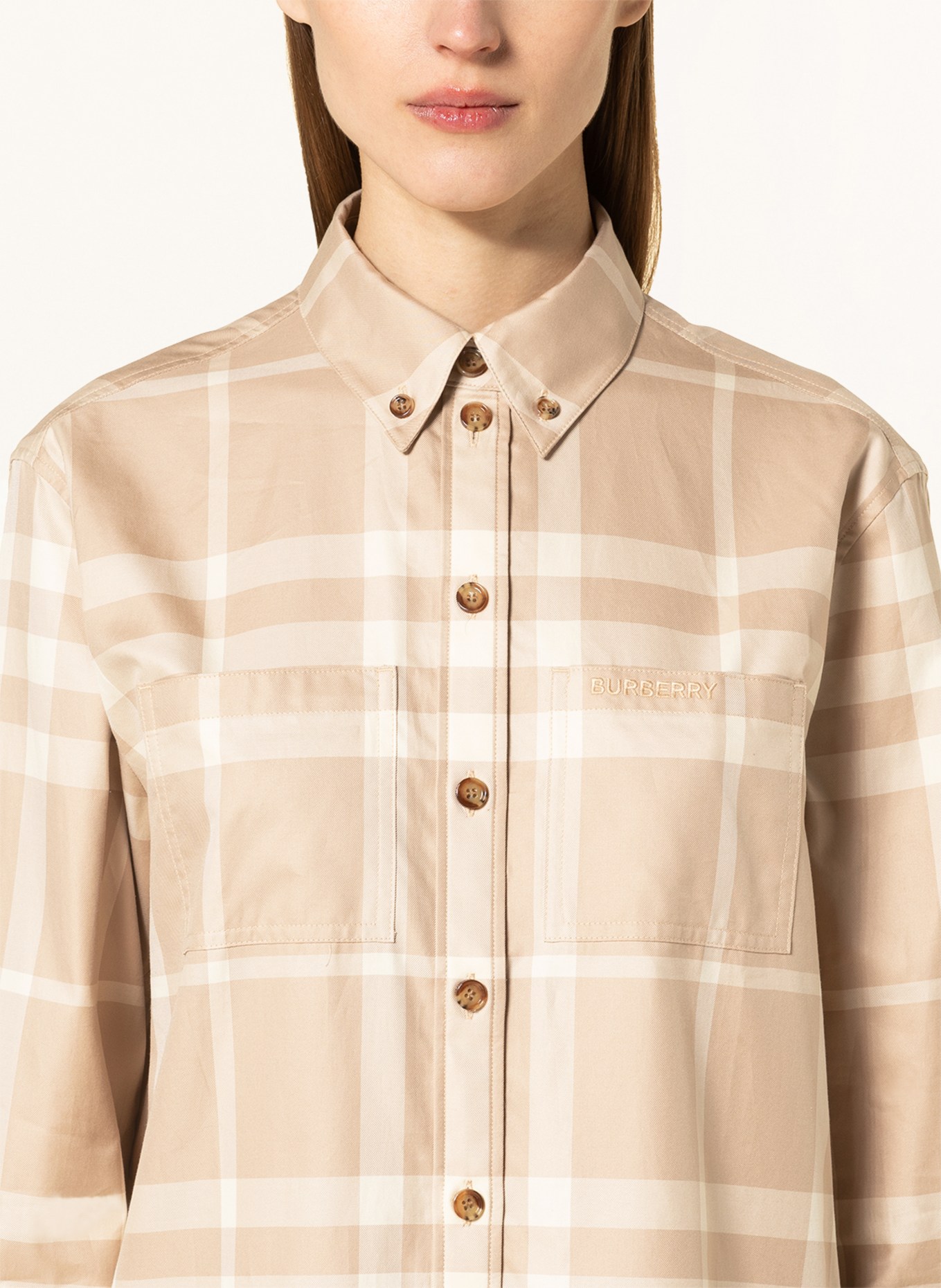 BURBERRY Shirt blouse IVANNA, Color: BEIGE/ LIGHT BROWN (Image 4)