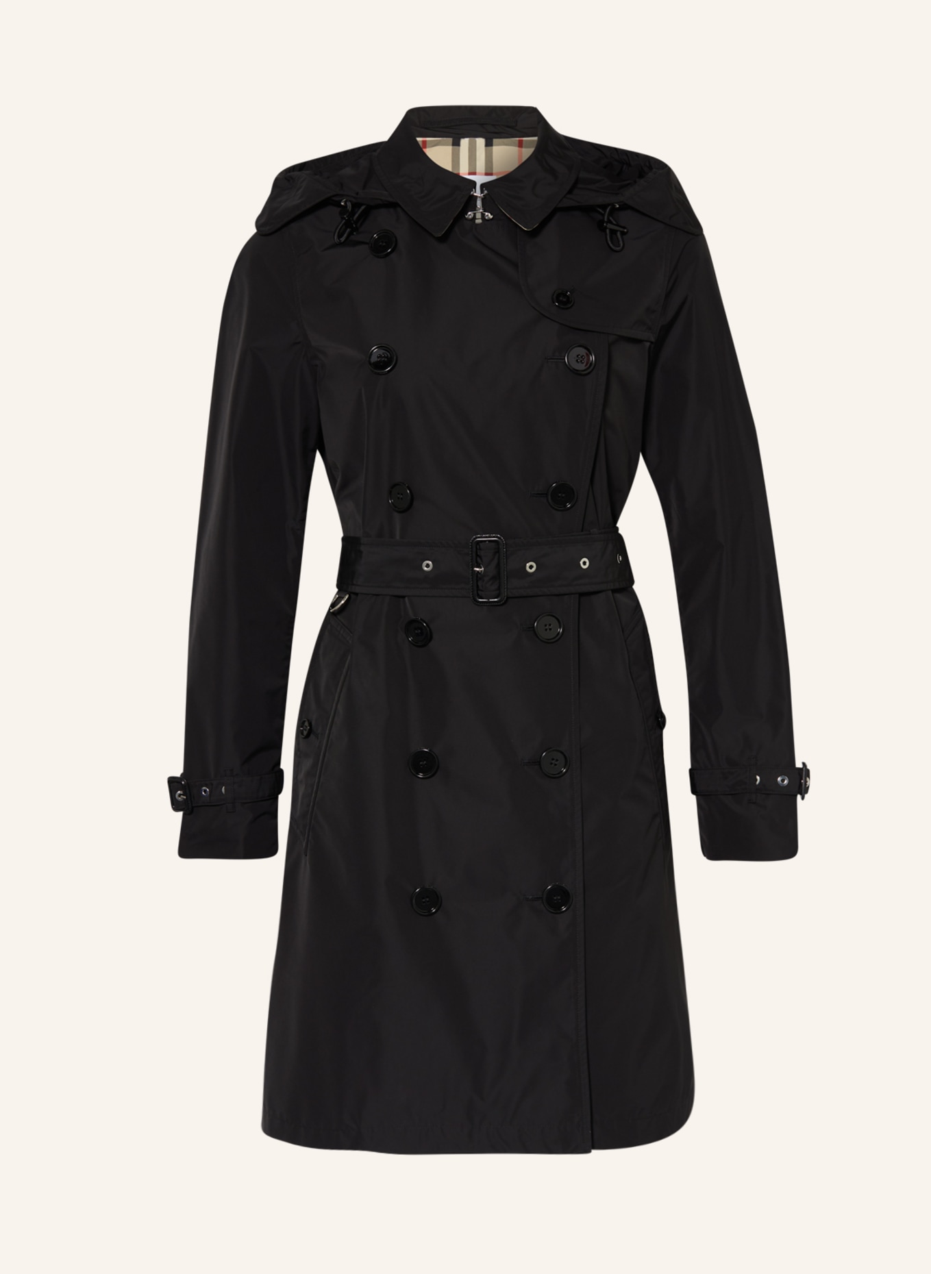 BURBERRY coat with detachable hood in black