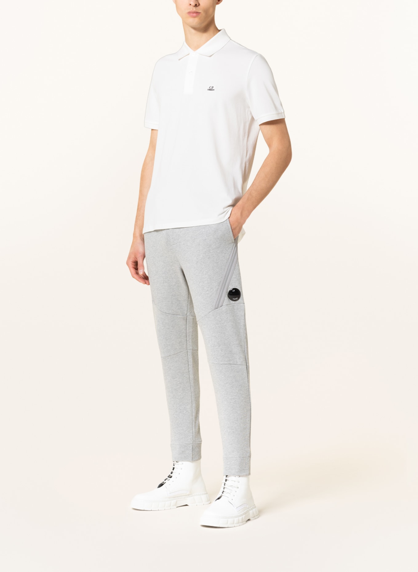 C.P. COMPANY Piqué polo shirt, Color: WHITE (Image 2)