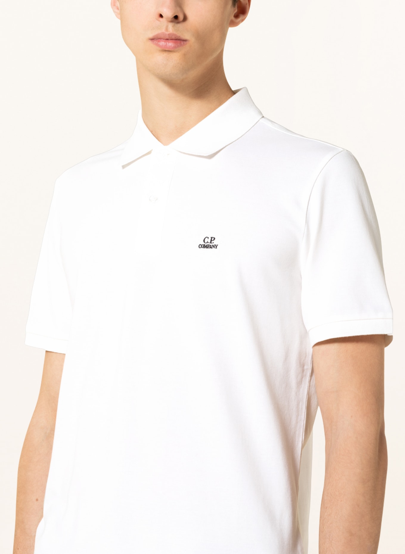 C.P. COMPANY Piqué-Poloshirt, Farbe: WEISS (Bild 4)