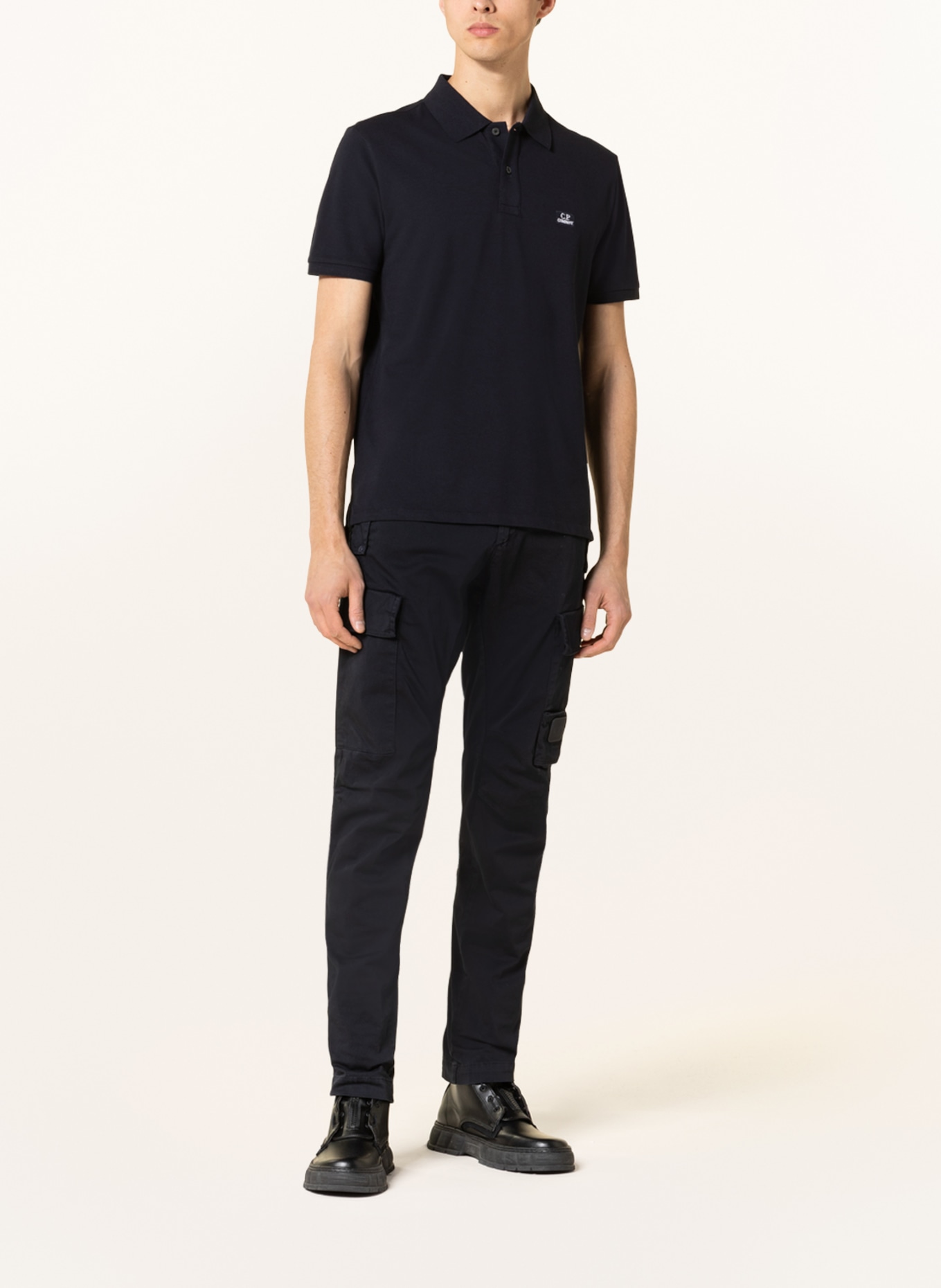 C.P. COMPANY Piqué polo shirt, Color: BLACK (Image 2)