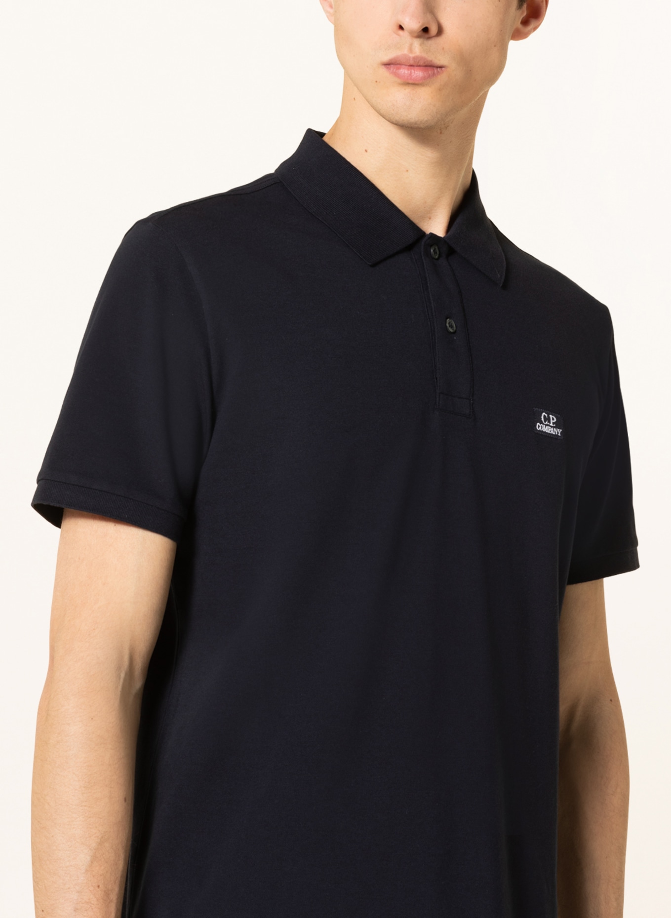 C.P. COMPANY Piqué polo shirt, Color: BLACK (Image 4)