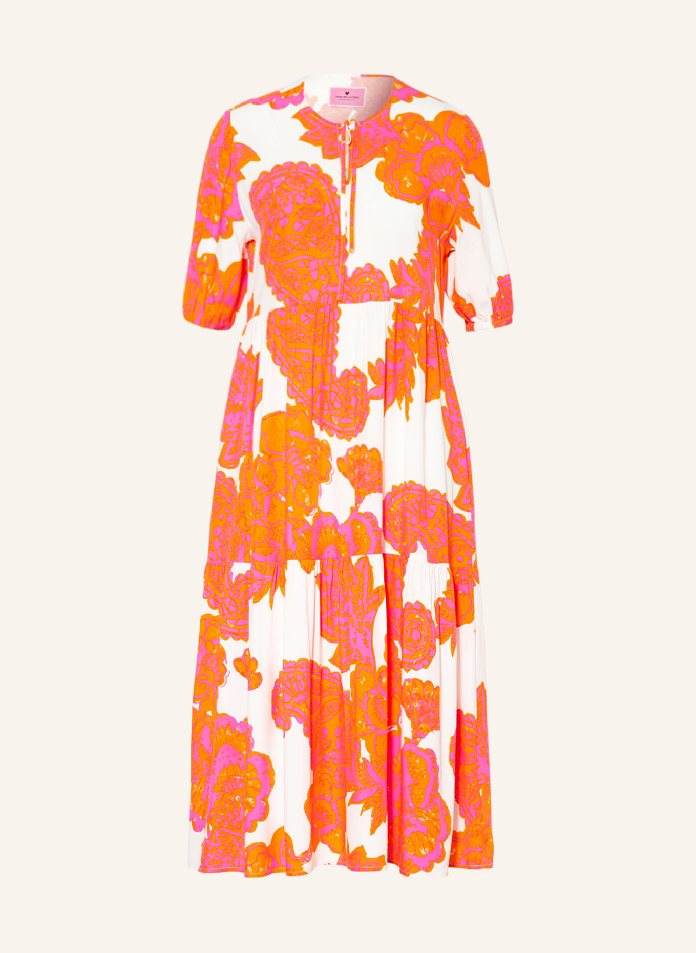 weiss/ ROZANAL LIEBLINGSSTÜCK pink orange/ Kleid in