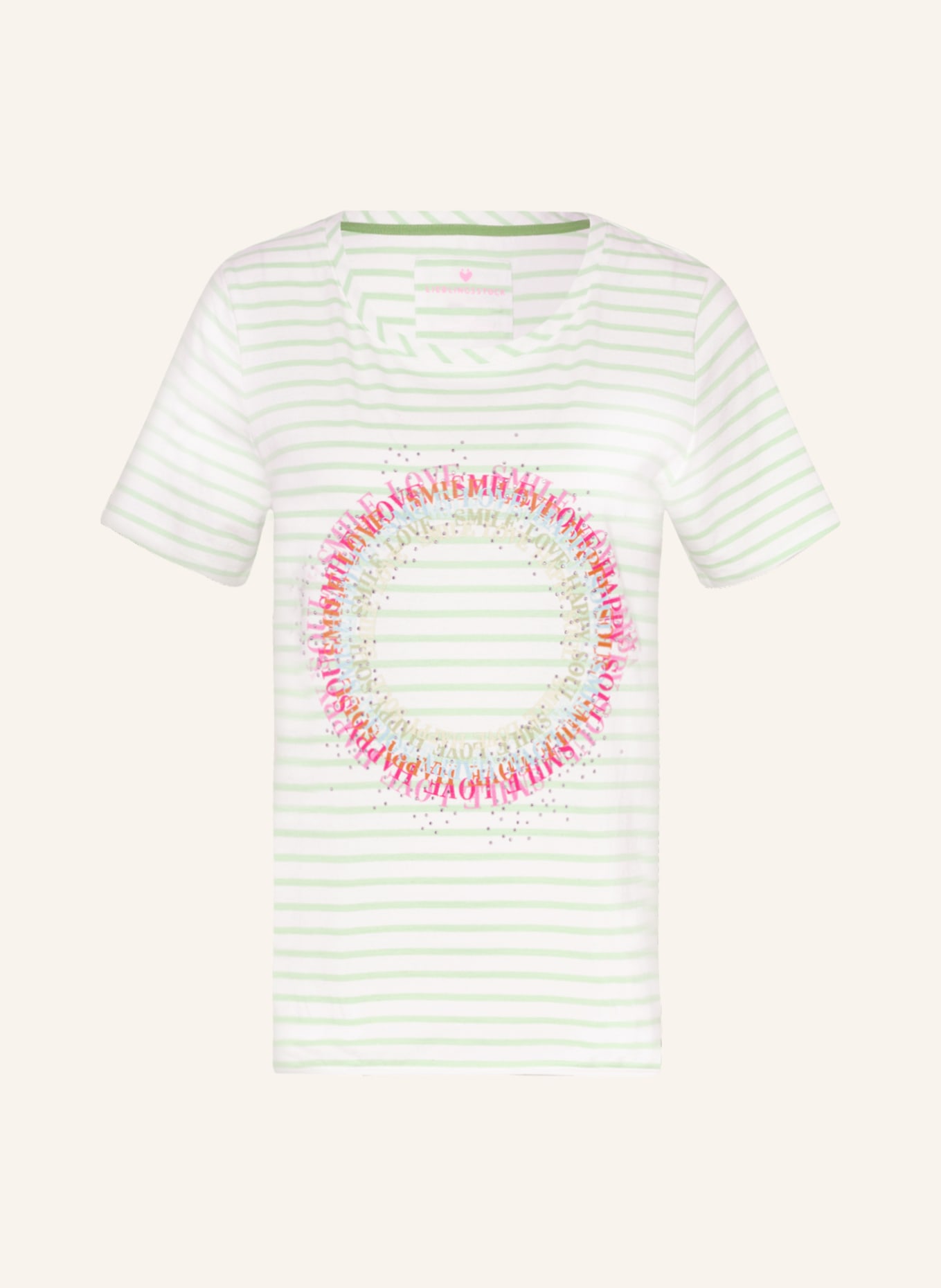 LIEBLINGSSTÜCK T-shirt DEIKEL, Color: WHITE/ LIGHT GREEN (Image 1)