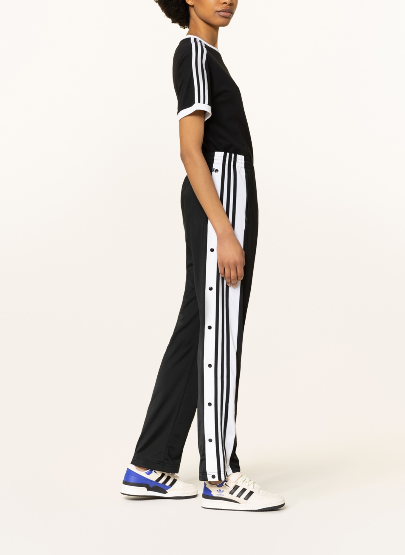adidas Originals Track pants ADIBREAK with tuxedo stripes in black/ white