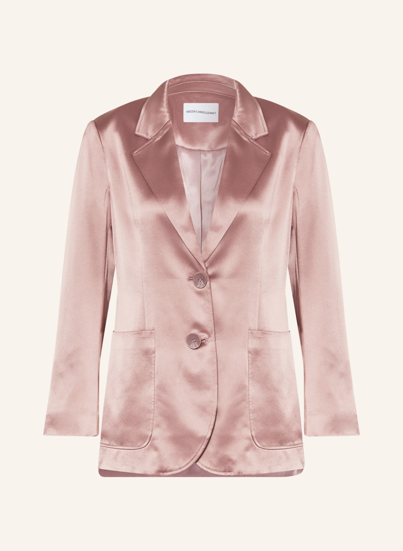 HERZEN'S ANGELEGENHEIT Satin blazer, Color: DUSKY PINK (Image 1)