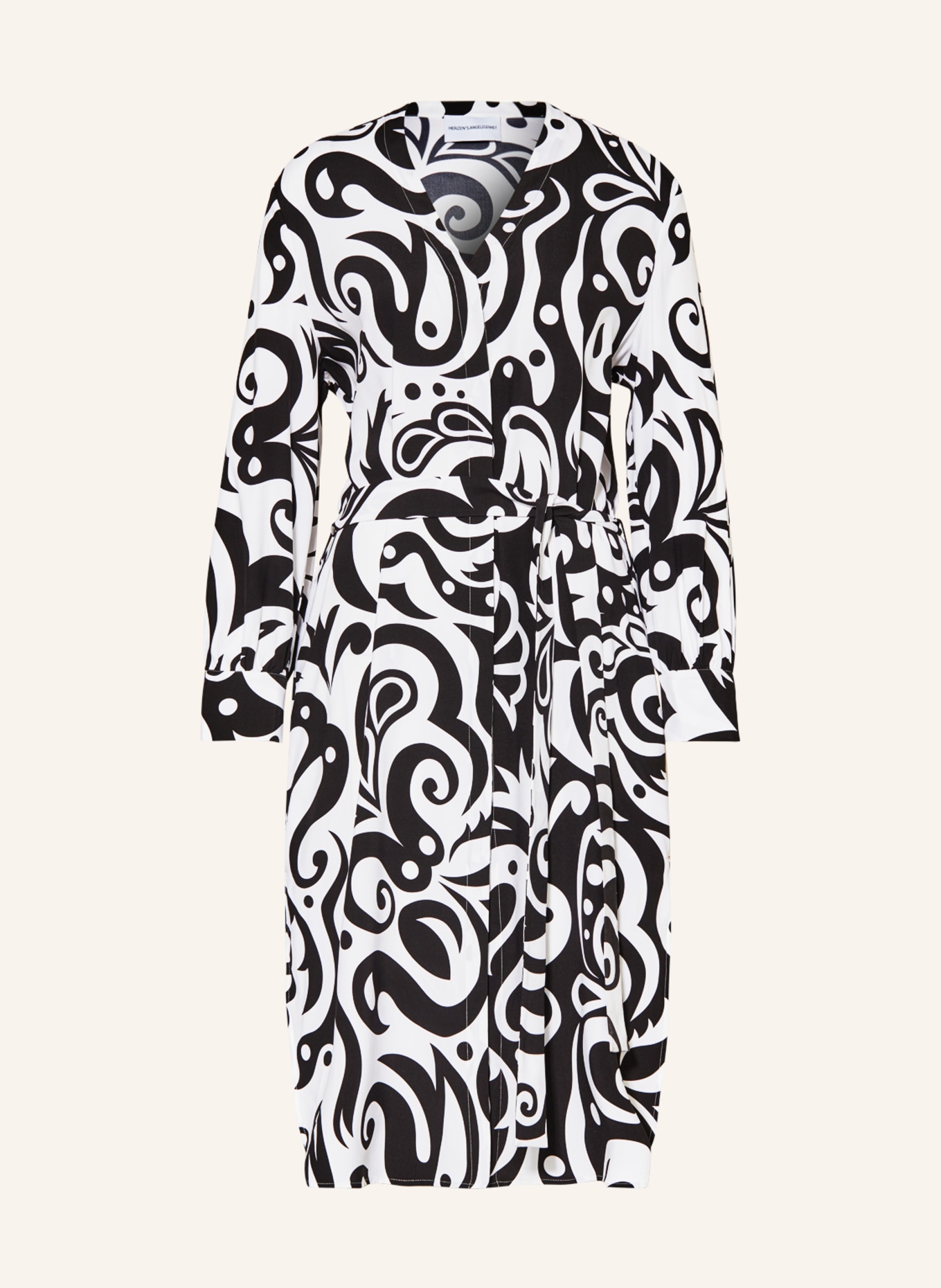 HERZEN'S ANGELEGENHEIT Shirt dress, Color: BLACK/ WHITE (Image 1)