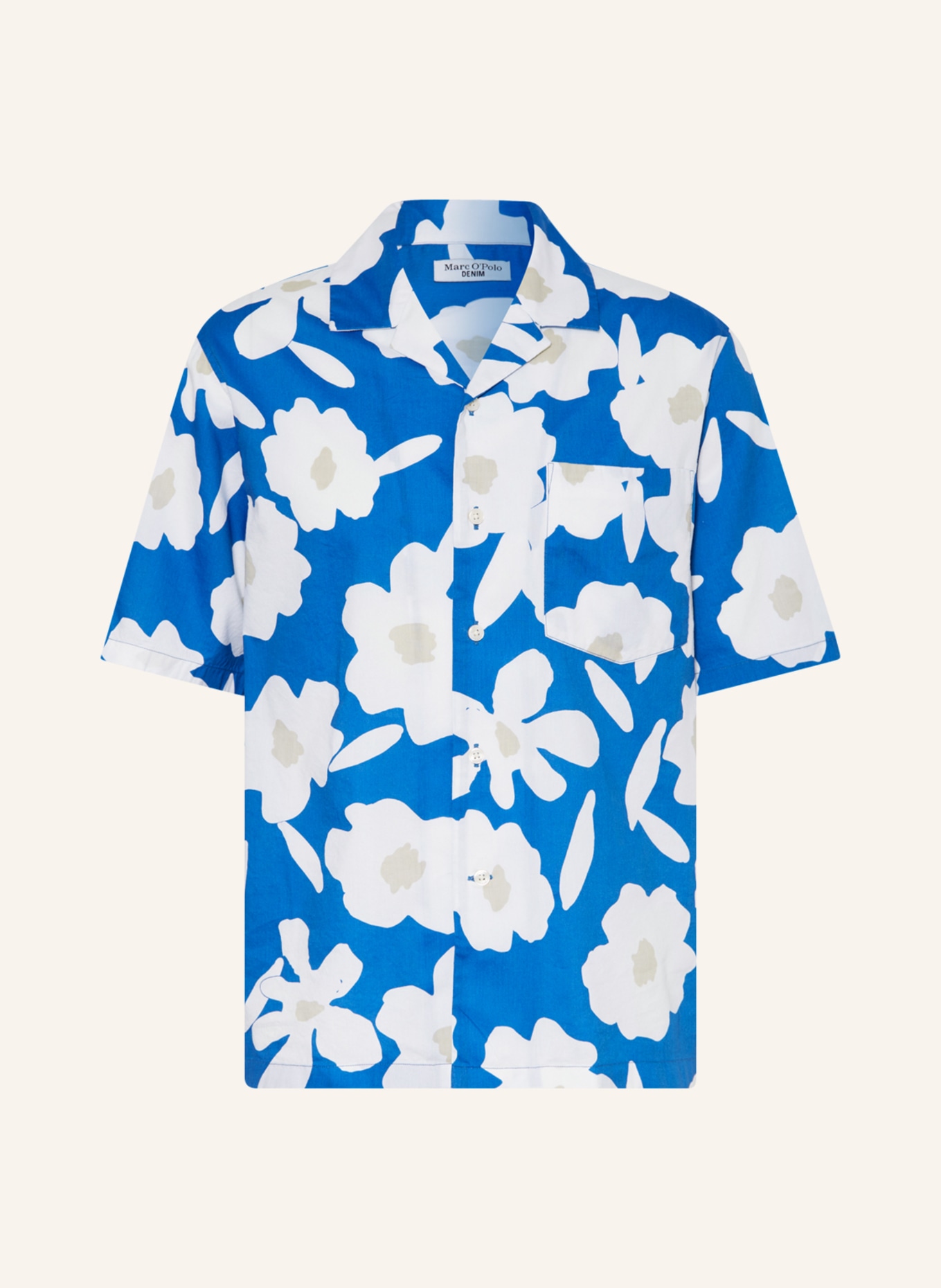 Marc O'Polo DENIM Resort shirt regular fit, Color: BLUE/ WHITE/ BEIGE (Image 1)