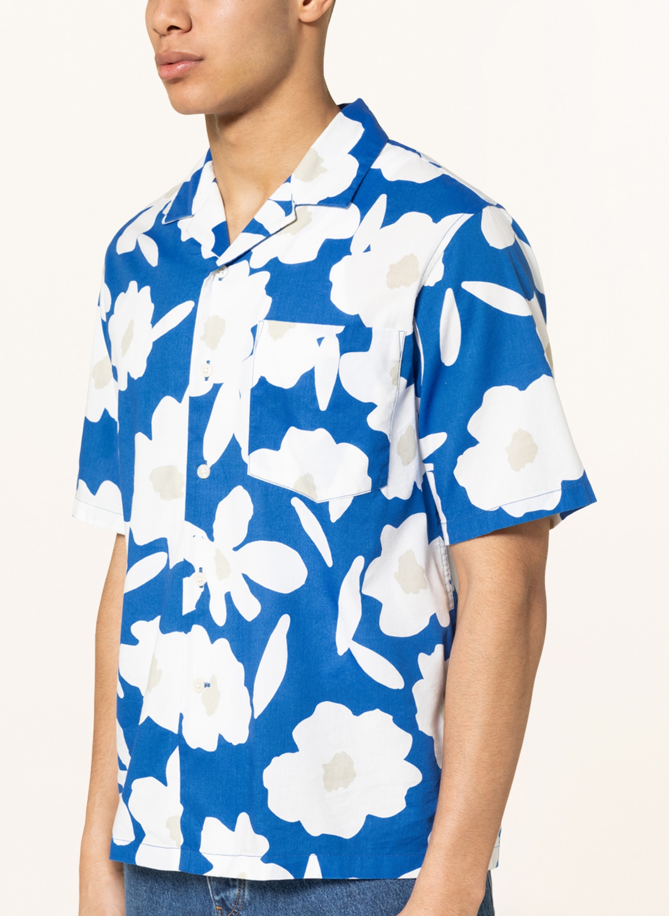 Marc O'Polo DENIM Resort shirt regular fit, Color: BLUE/ WHITE/ BEIGE (Image 4)