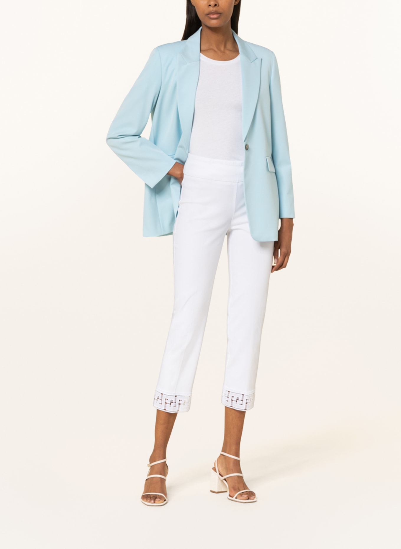 Joseph Ribkoff 7/8 trousers with lace, Color: WHITE (Image 2)