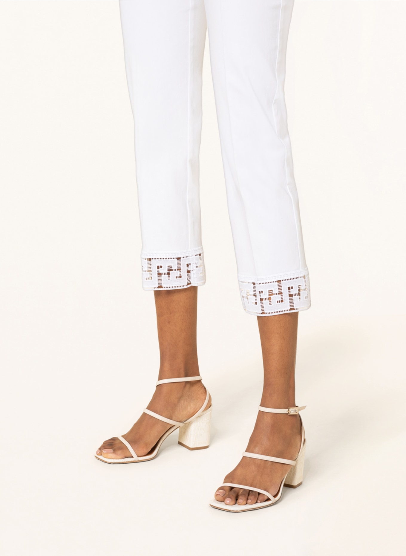 Joseph Ribkoff 7/8 trousers with lace, Color: WHITE (Image 5)
