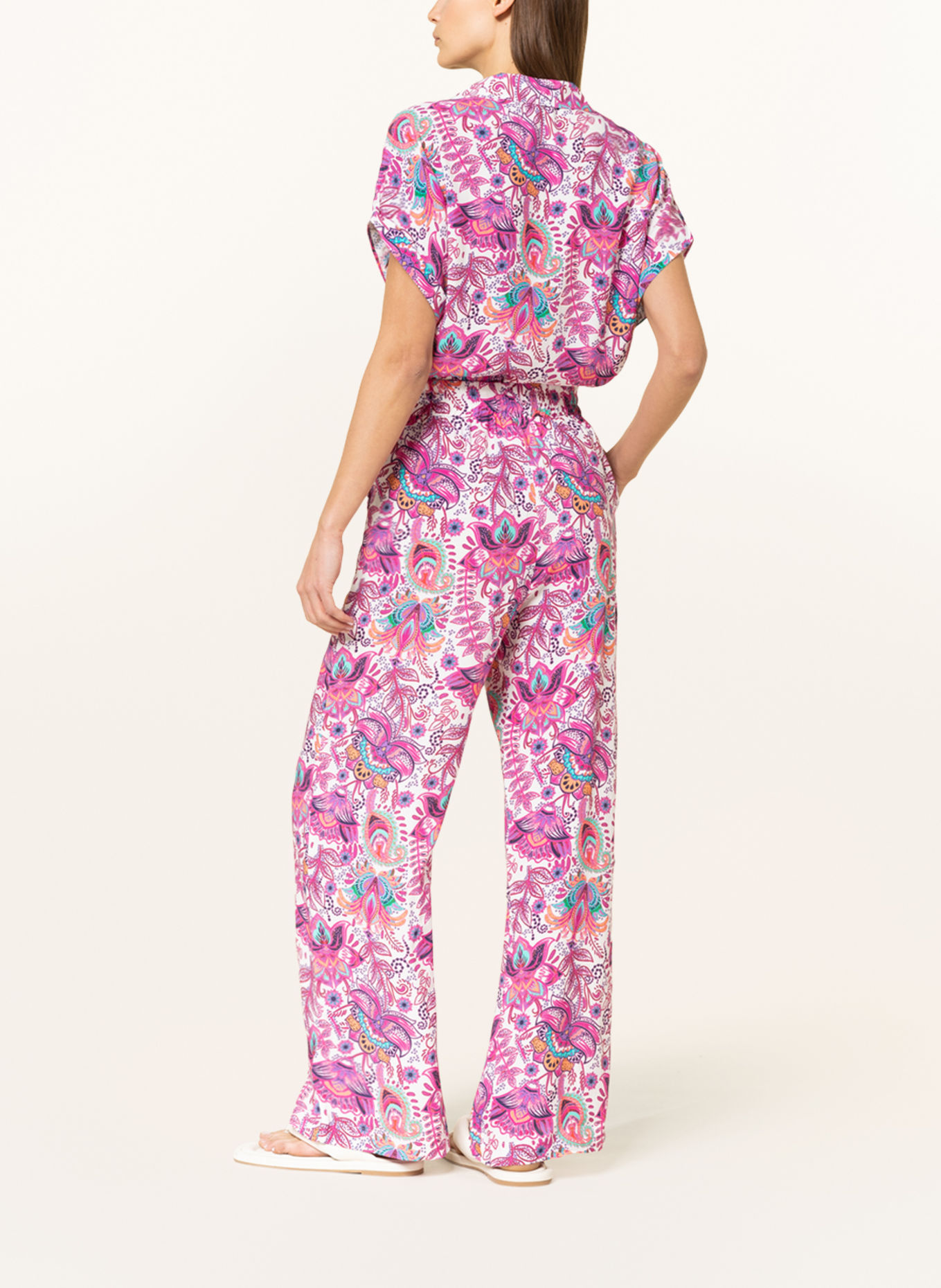 darling harbour Pants, Color: WHITE/ FUCHSIA/ TURQUOISE (Image 3)