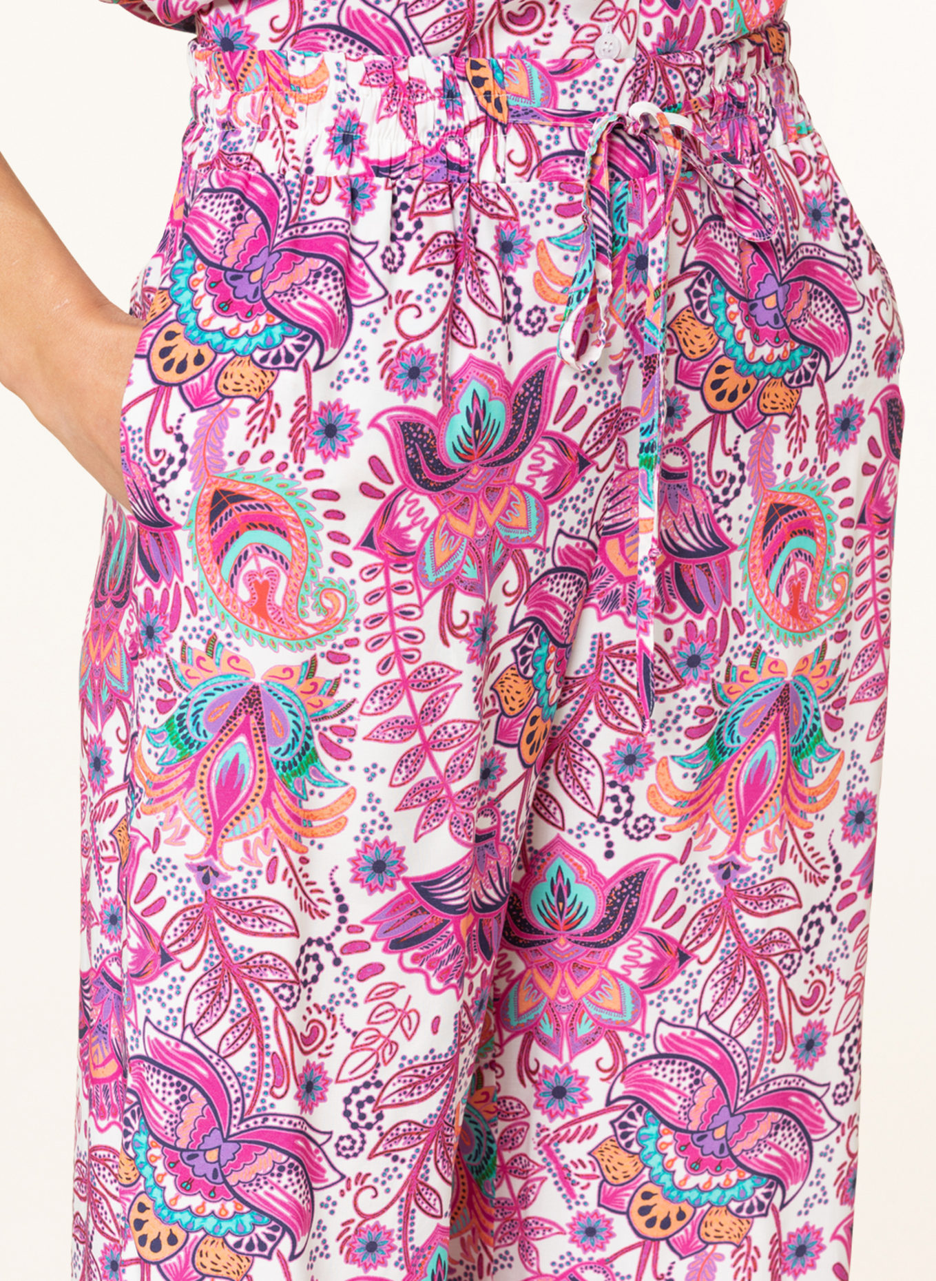 darling harbour Pants, Color: WHITE/ FUCHSIA/ TURQUOISE (Image 5)