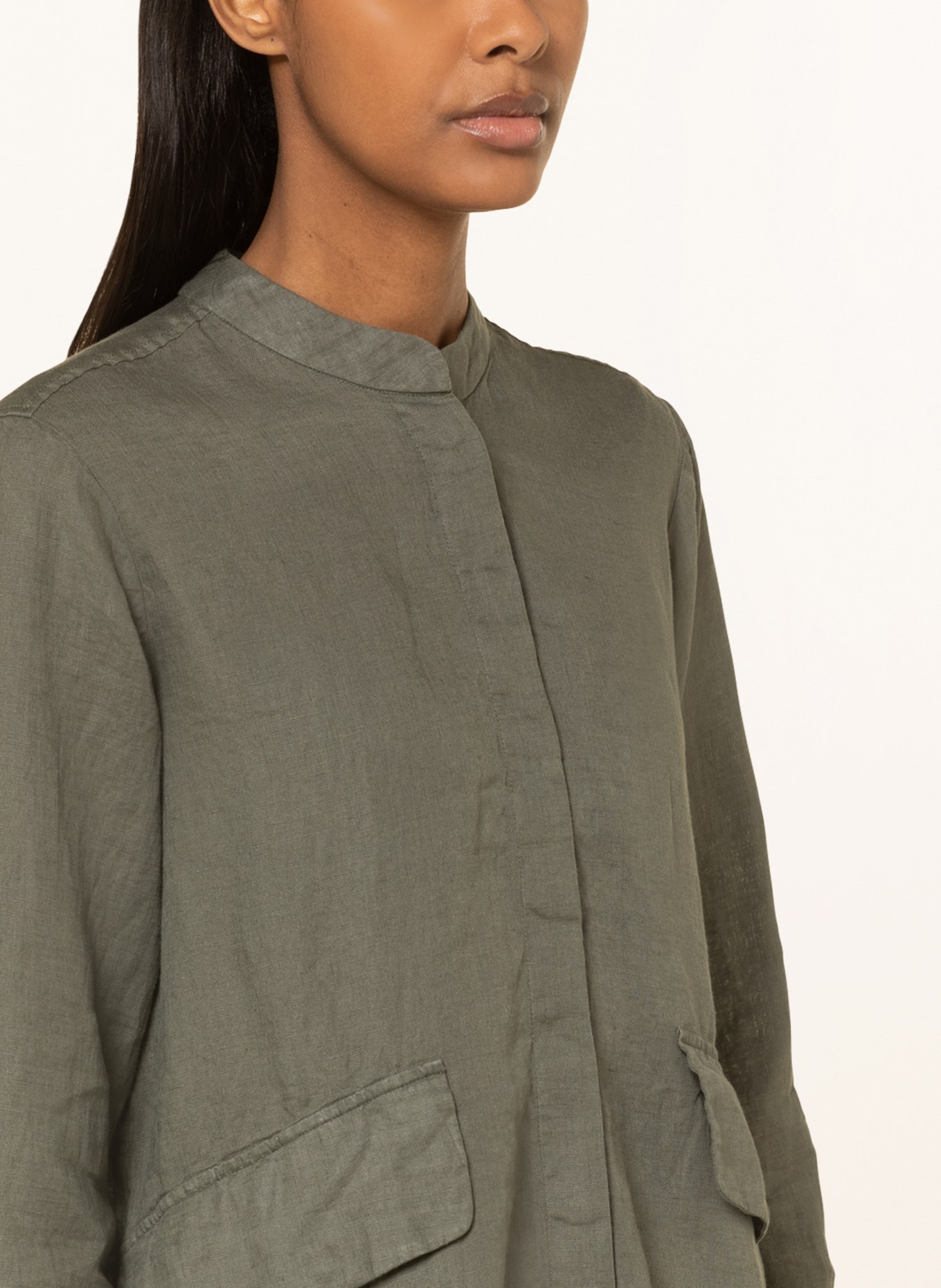 rossana diva Linen blouse, Color: KHAKI (Image 4)