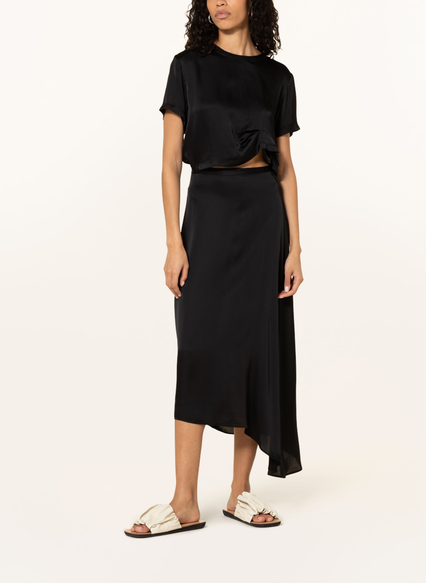 BIRGITTE HERSKIND Shirt blouse IRWIN made of satin, Color: BLACK (Image 2)