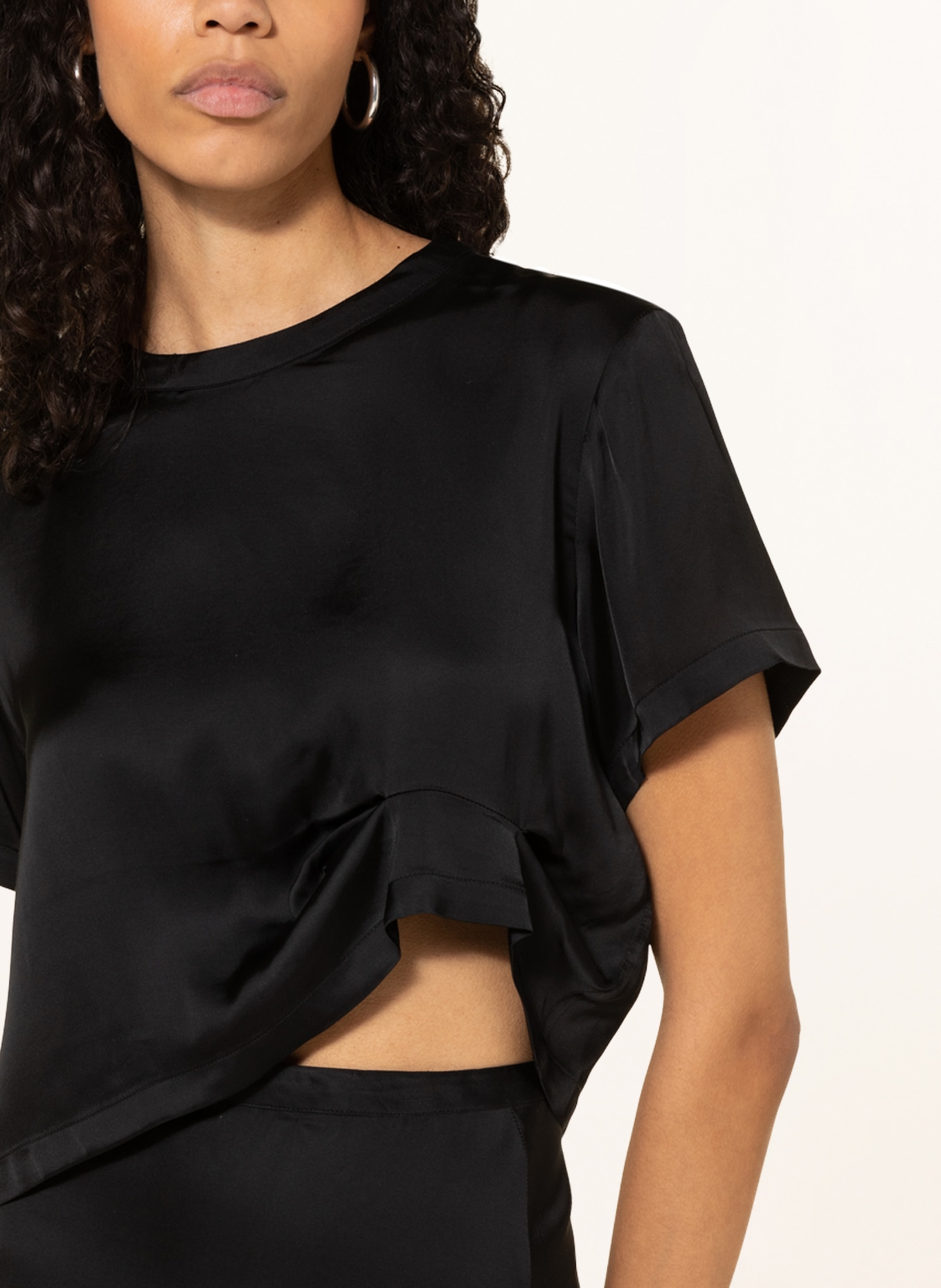 BIRGITTE HERSKIND Shirt blouse IRWIN made of satin, Color: BLACK (Image 4)