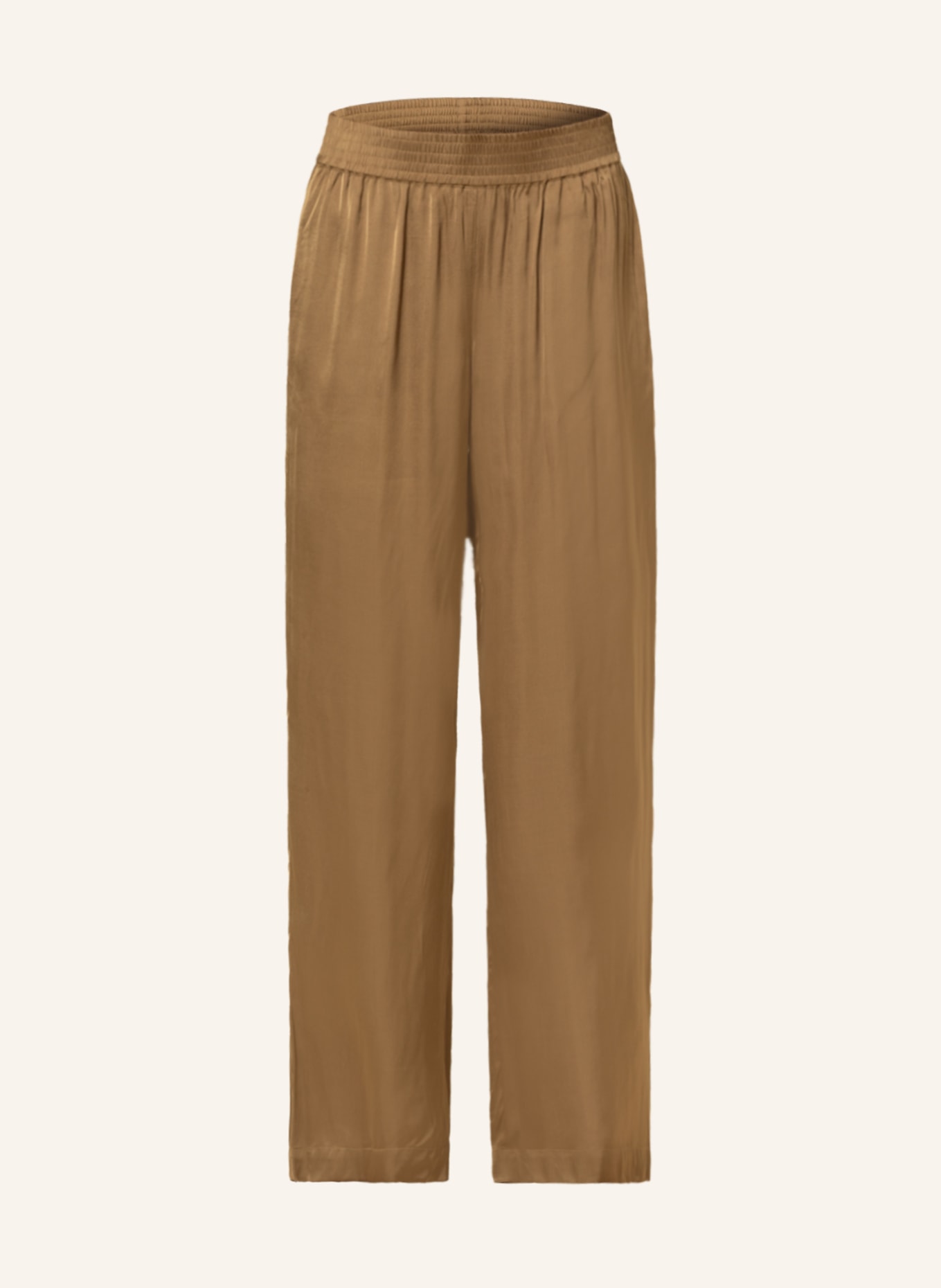 BIRGITTE HERSKIND Wide leg trousers PINKY made of satin, Color: KHAKI (Image 1)