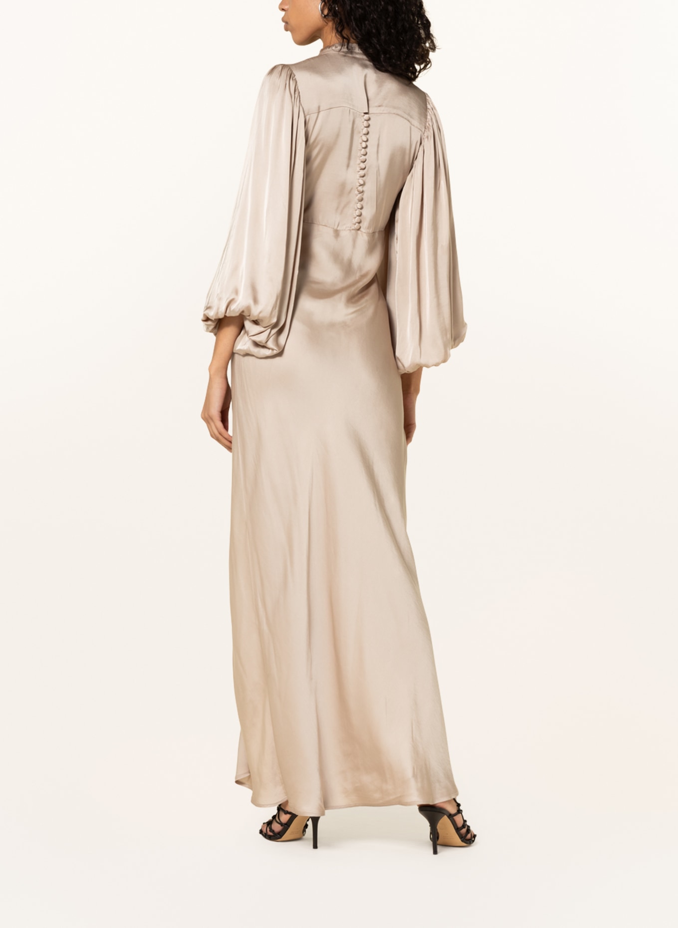 BIRGITTE HERSKIND Satin dress SHILA with 3/4 sleeves, Color: BEIGE (Image 3)