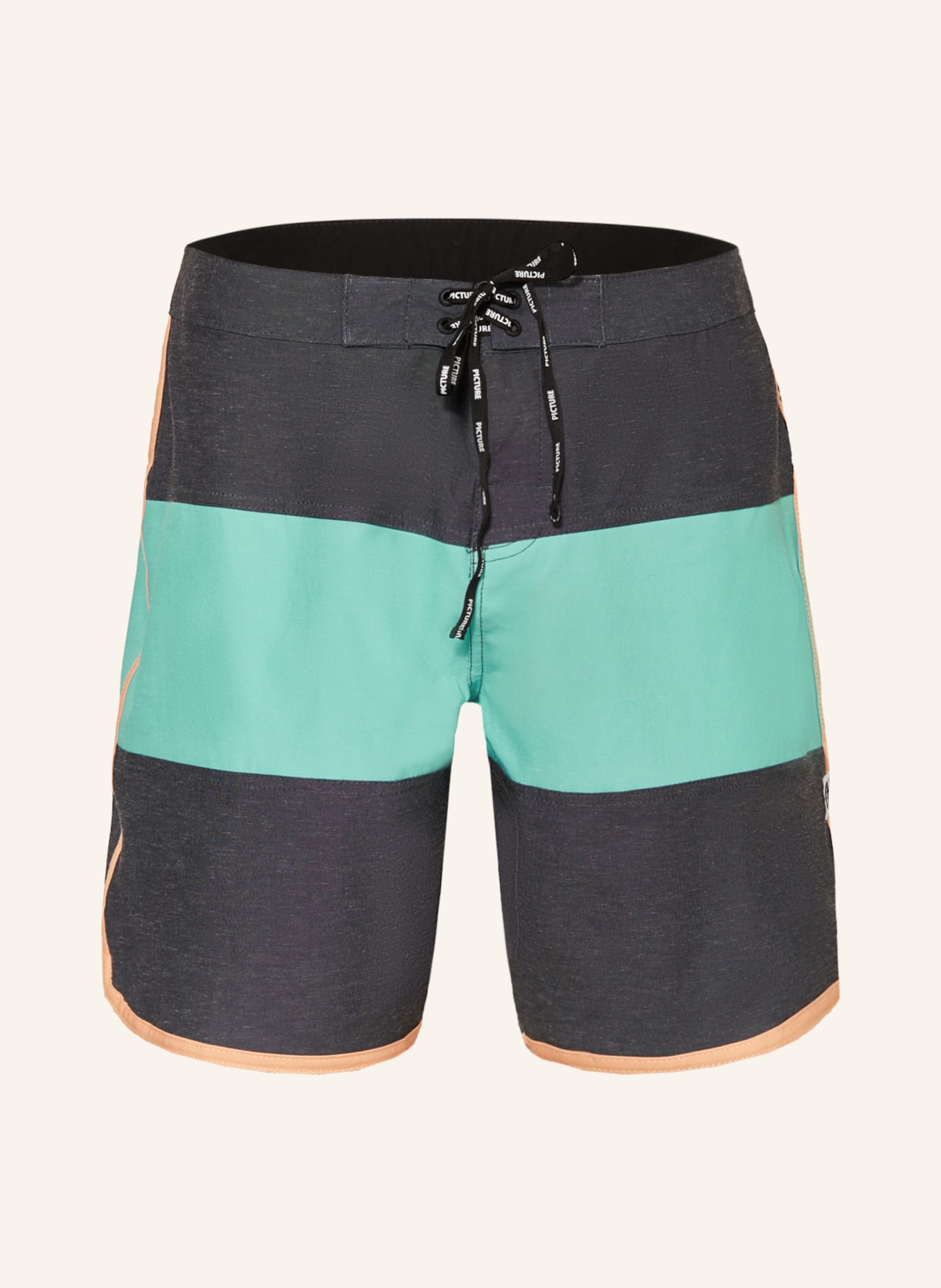 PICTURE Badeshorts ANDY HERITAGE SOLID 17, Farbe: GRAU/ MINT (Bild 1)