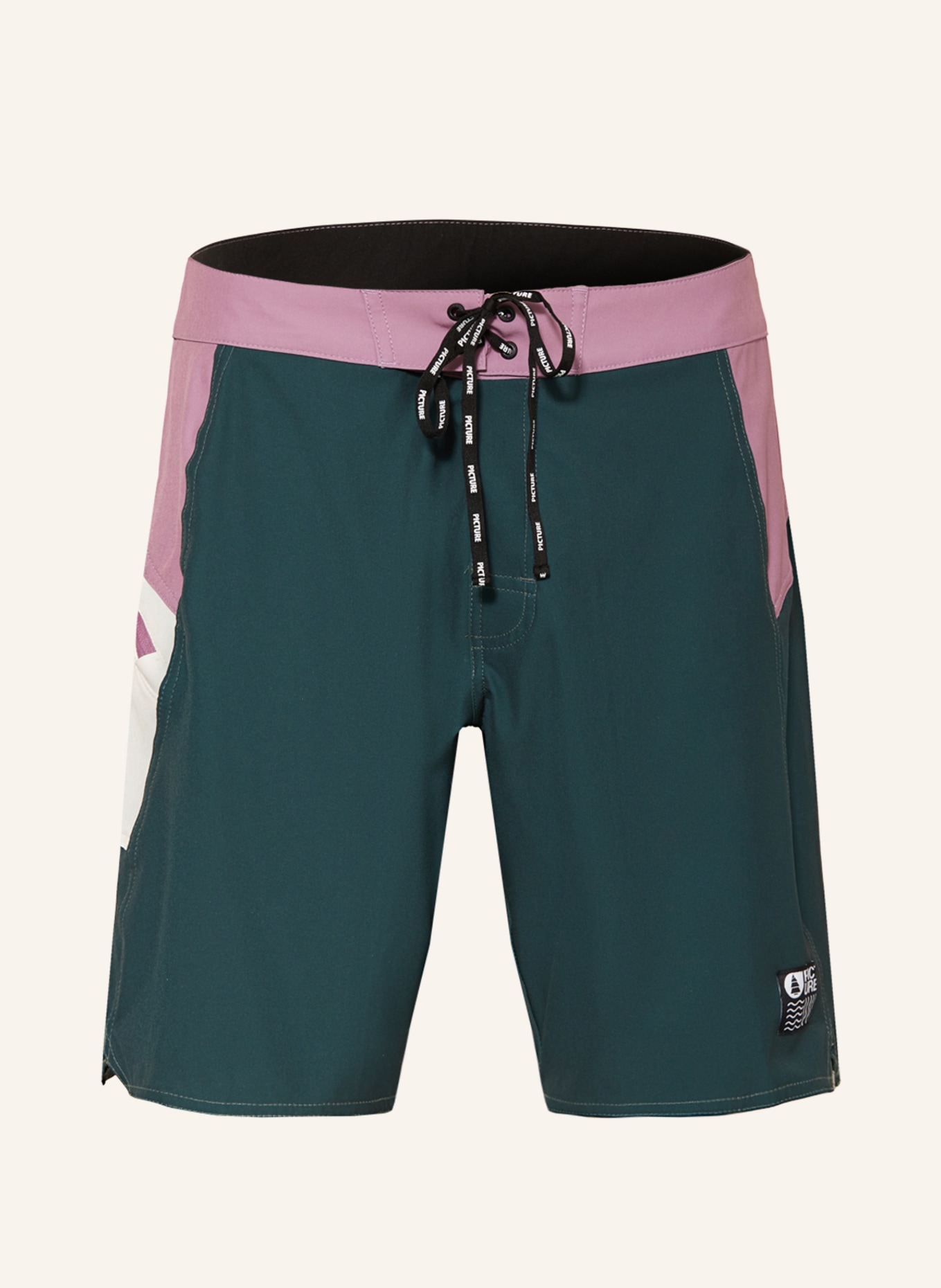 PICTURE Swim shorts JOURNY 19 BRDS, Color: DARK GREEN/ DUSKY PINK (Image 1)