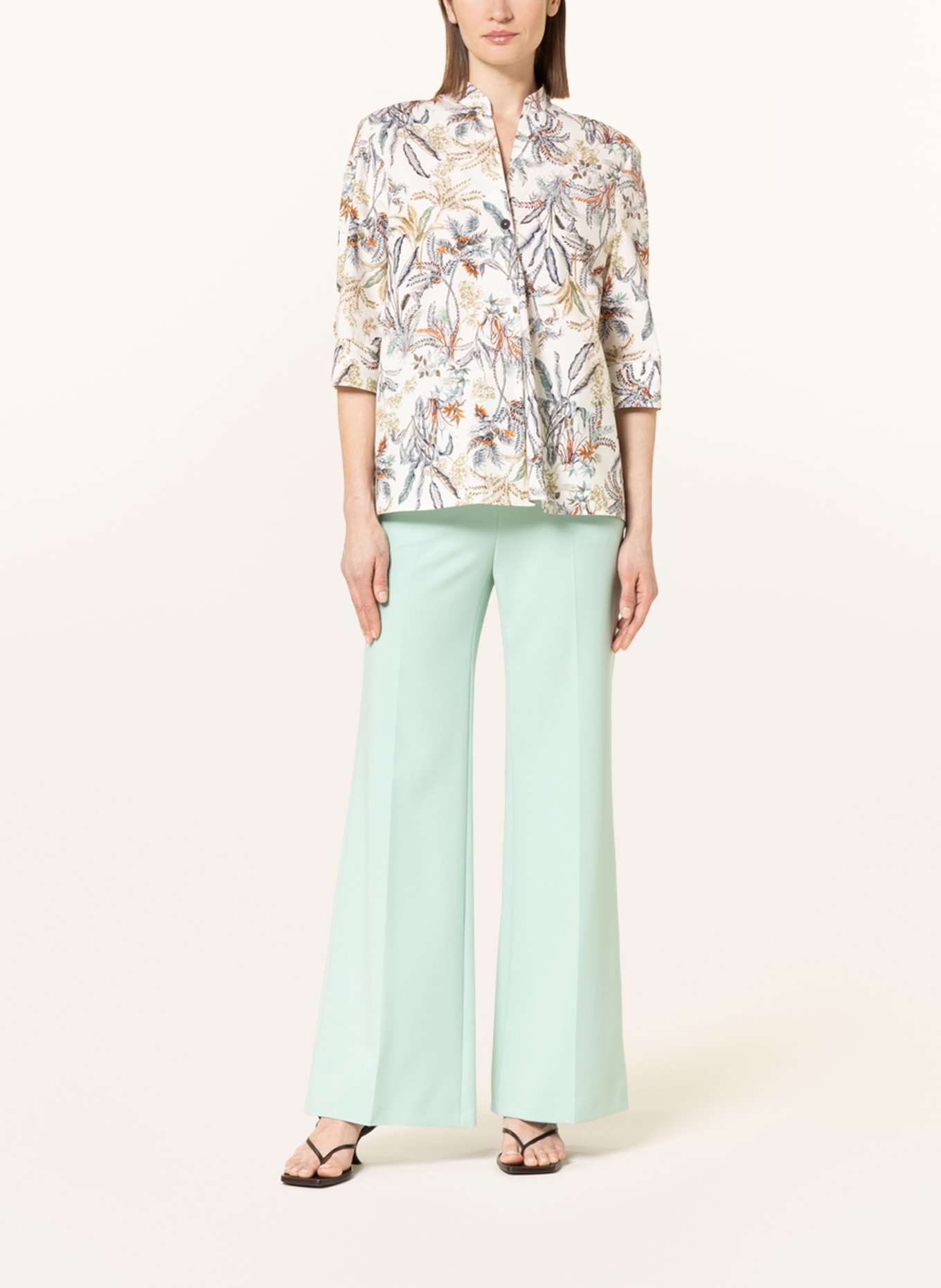 windsor. Shirt blouse with 3/4 sleeves, Color: CREAM/ DARK BLUE/ LIGHT GREEN (Image 2)