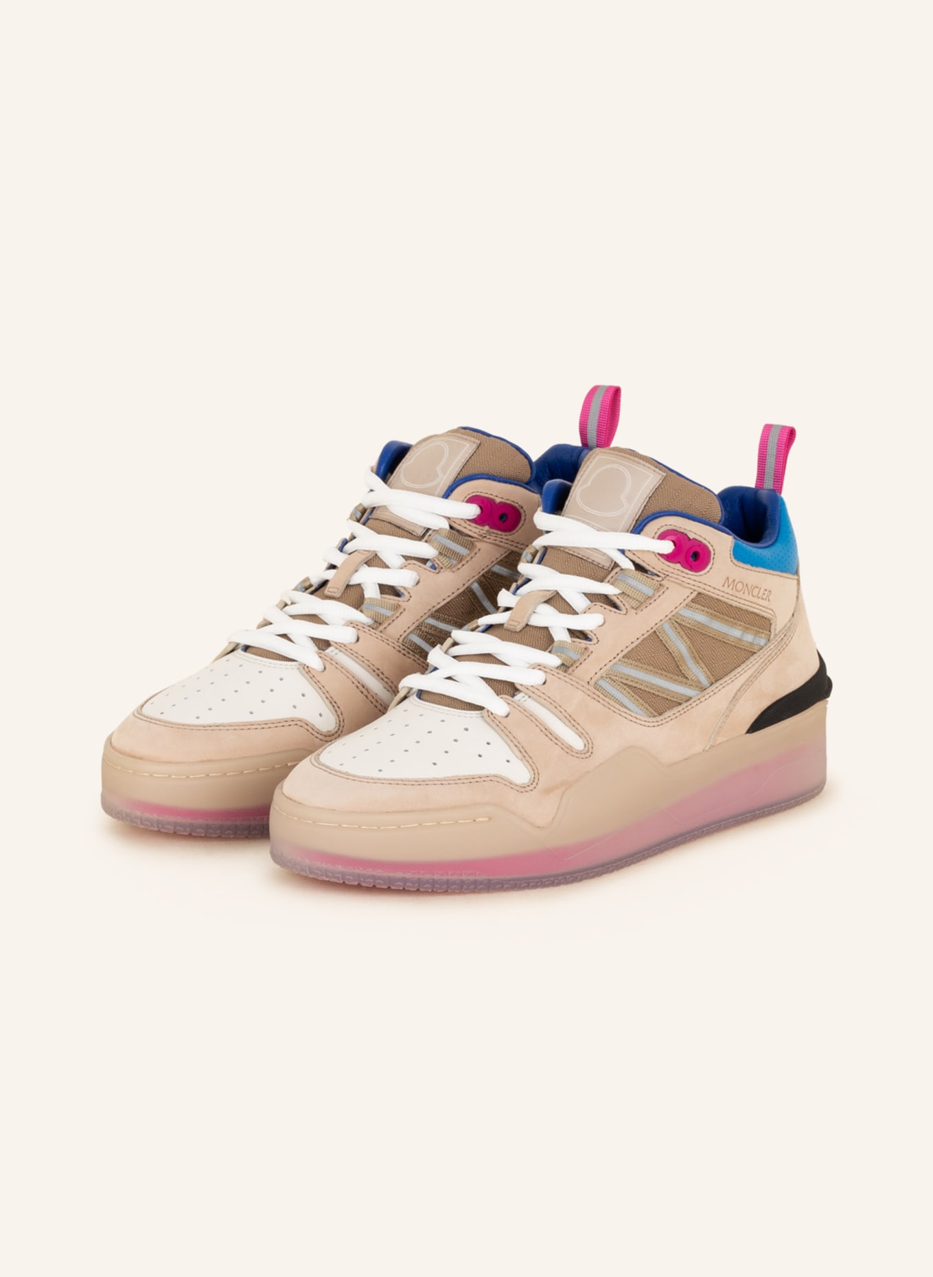 MONCLER High-top sneakers PIVOT, Color: BEIGE/ BLUE/ PINK (Image 1)