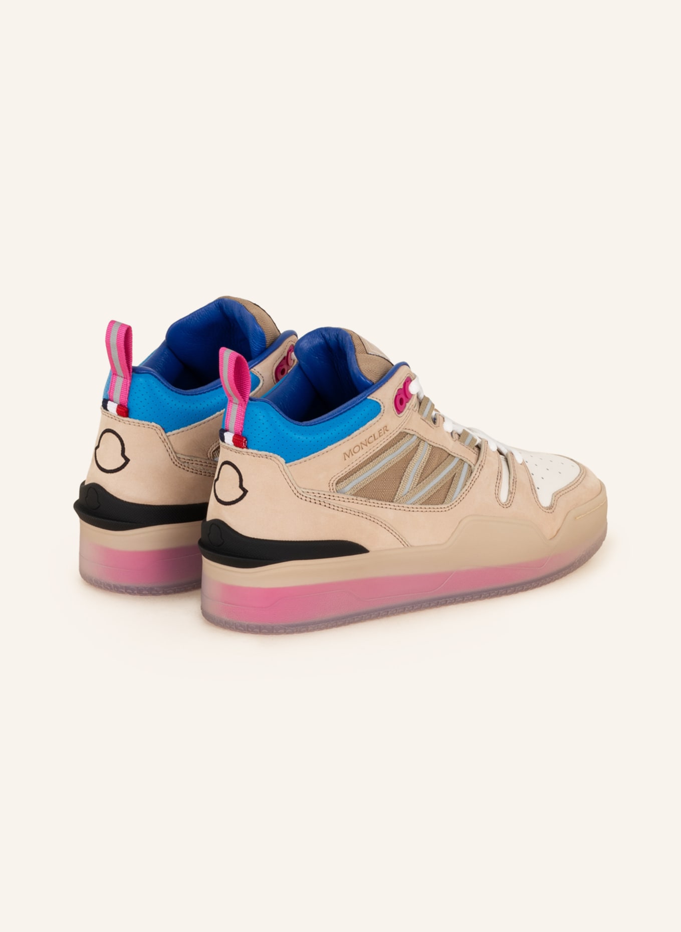 MONCLER High-top sneakers PIVOT, Color: BEIGE/ BLUE/ PINK (Image 2)