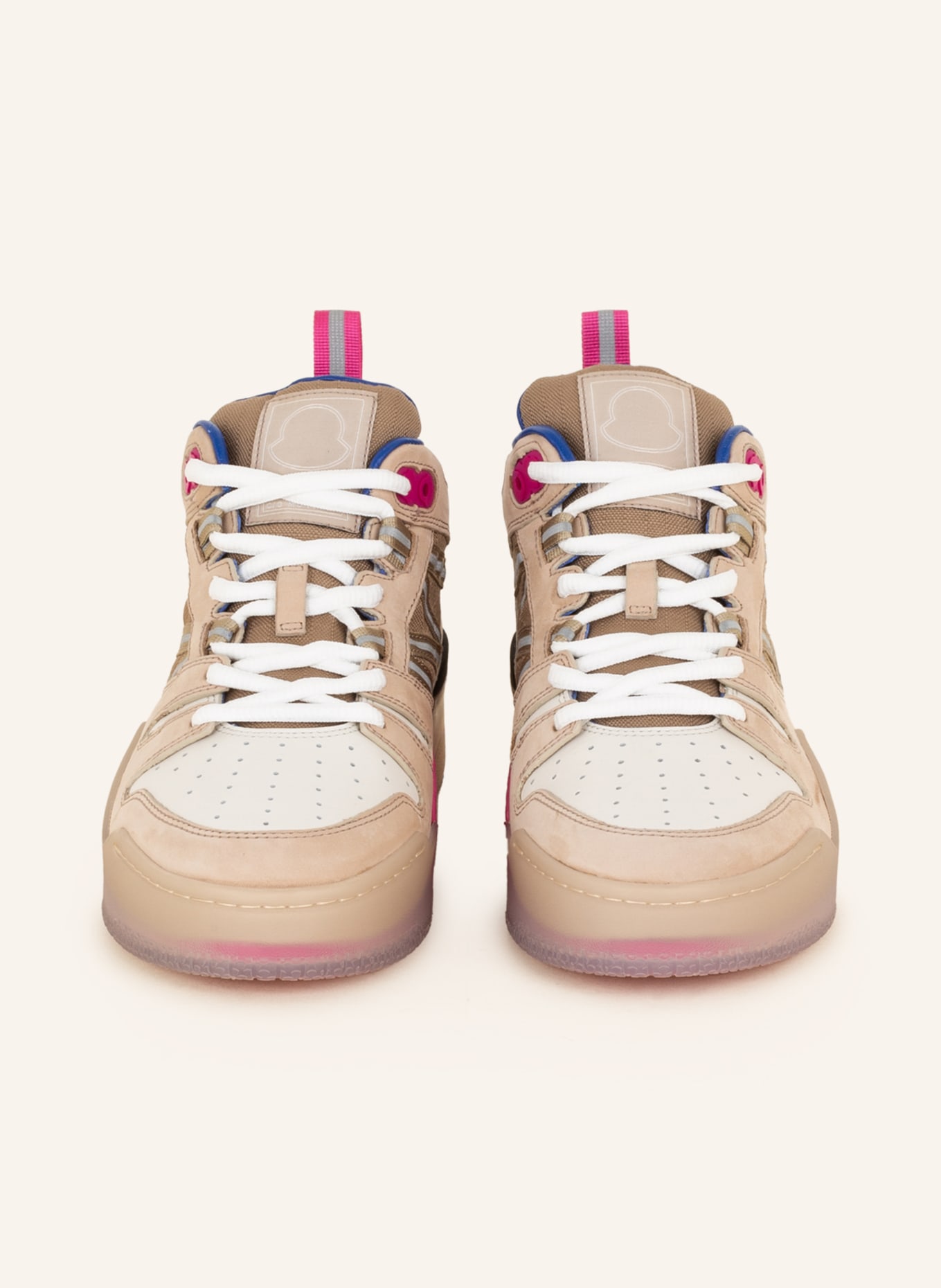 MONCLER High-top sneakers PIVOT, Color: BEIGE/ BLUE/ PINK (Image 3)