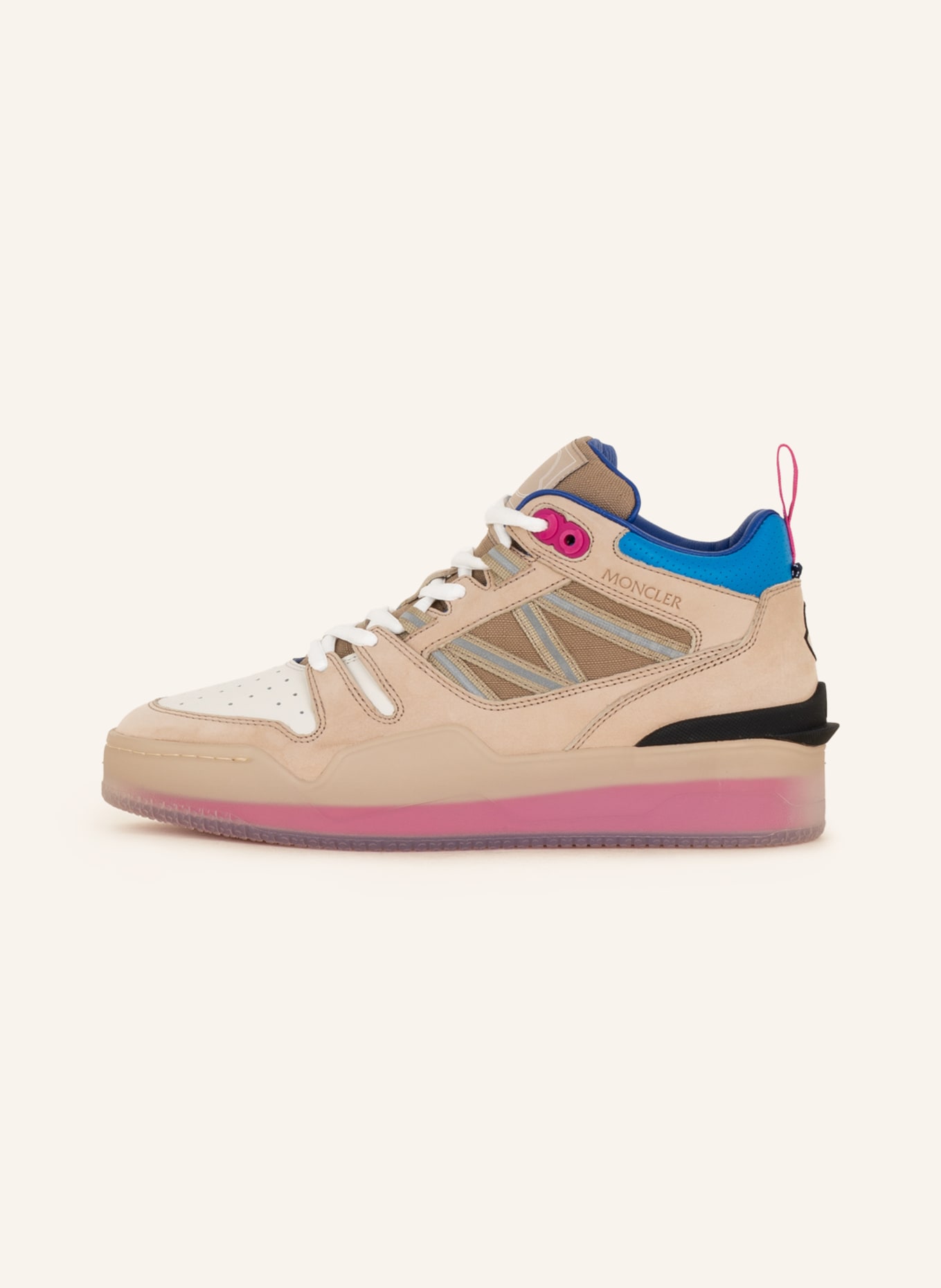 MONCLER High-top sneakers PIVOT, Color: BEIGE/ BLUE/ PINK (Image 4)