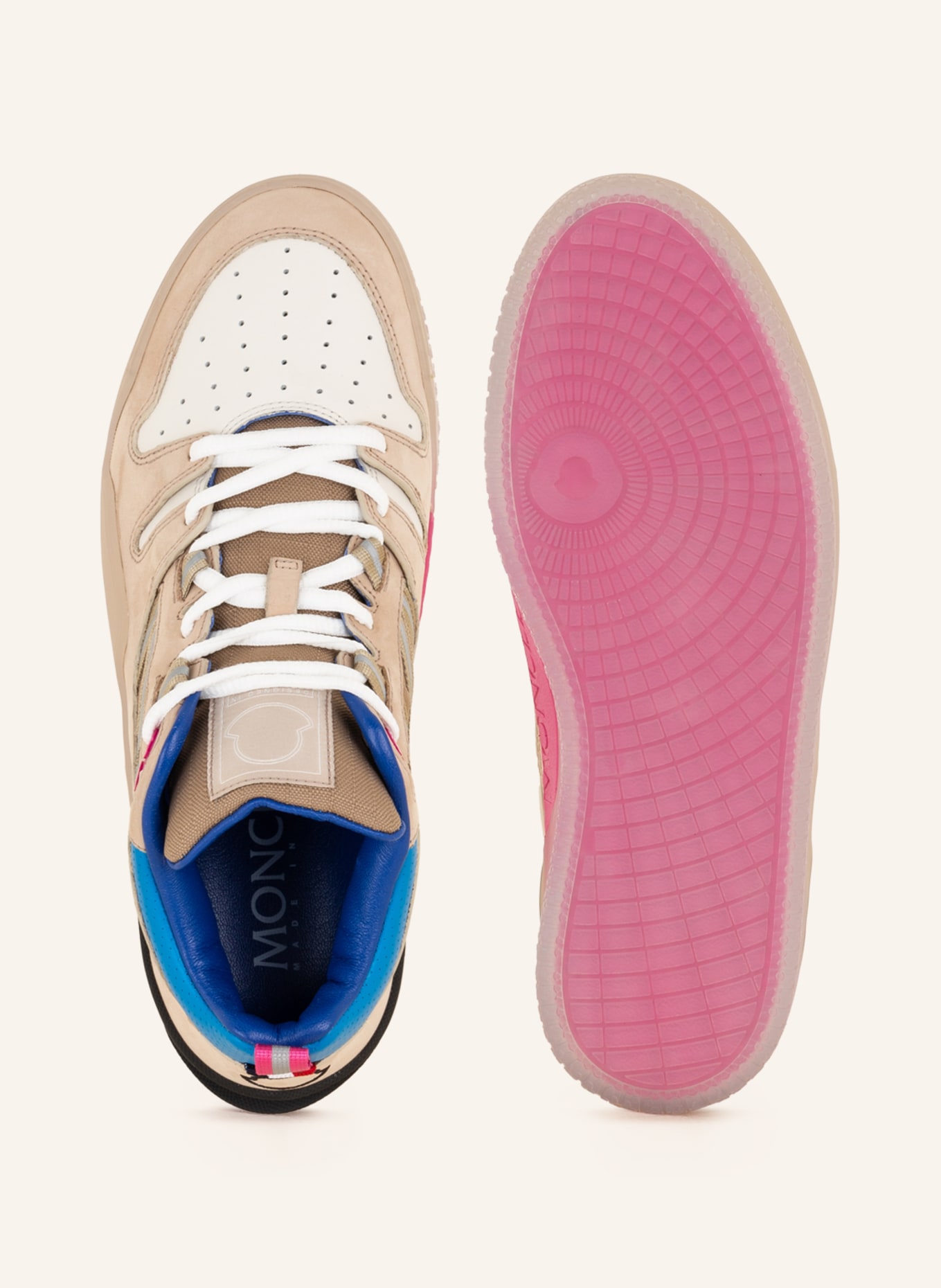 MONCLER High-top sneakers PIVOT, Color: BEIGE/ BLUE/ PINK (Image 5)