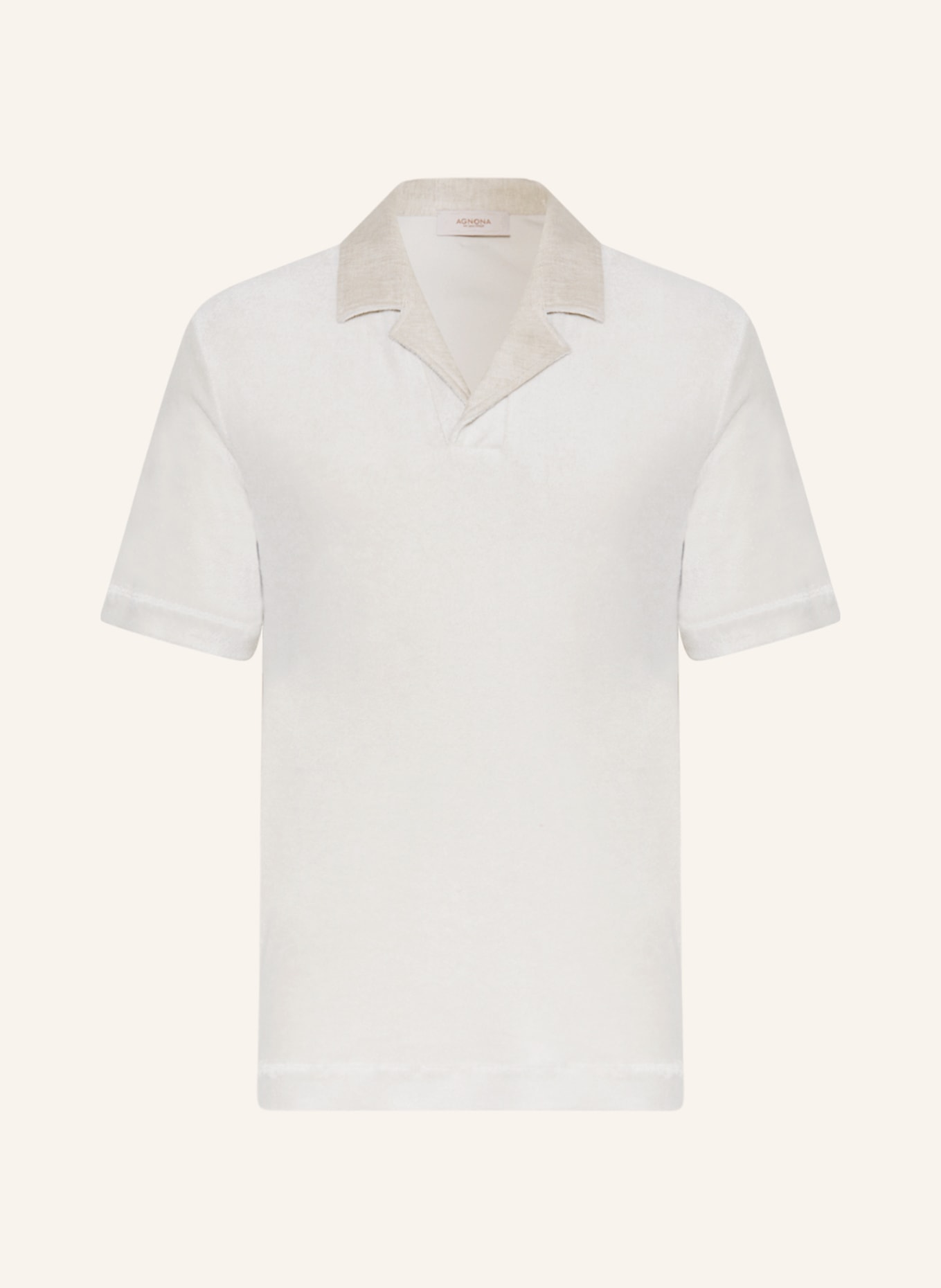 AGNONA Frottee-Poloshirt, Farbe: CREME (Bild 1)
