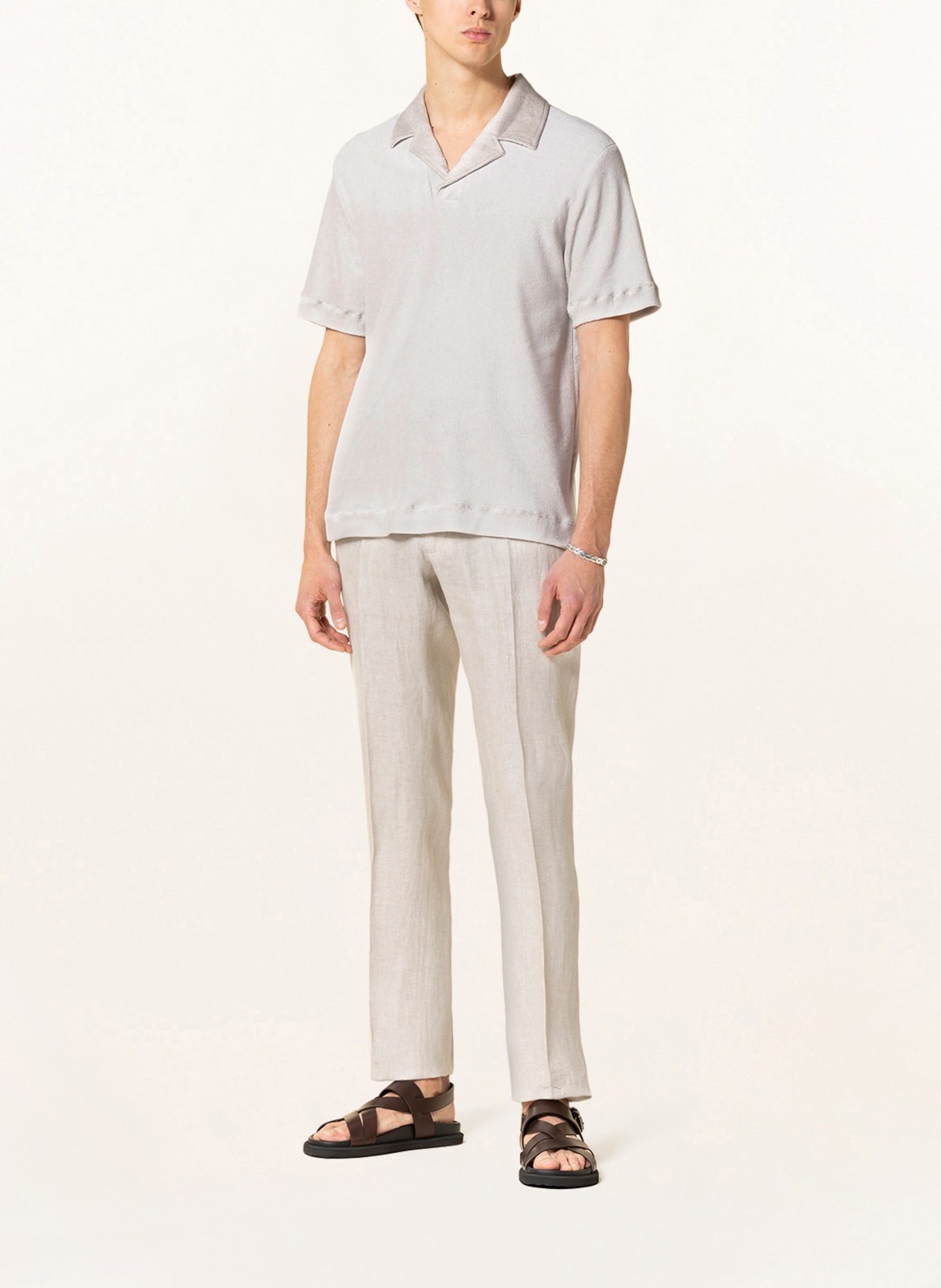 AGNONA Terry cloth polo shirt, Color: CREAM (Image 2)
