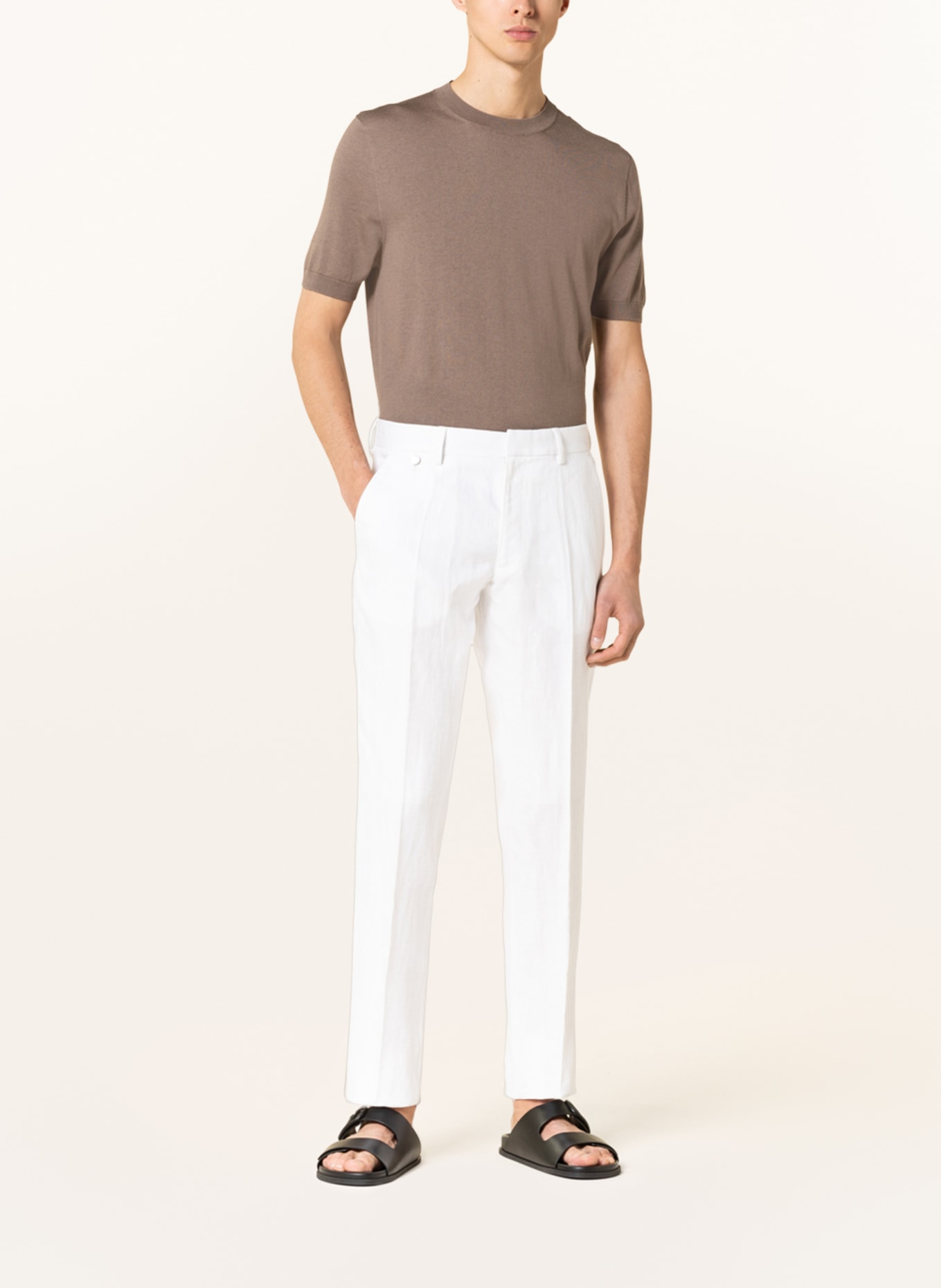 AGNONA Linen trousers slim fit, Color: WHITE (Image 3)