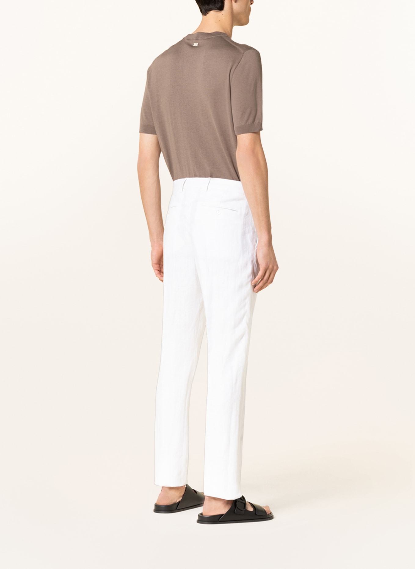 AGNONA Linen trousers slim fit, Color: WHITE (Image 4)