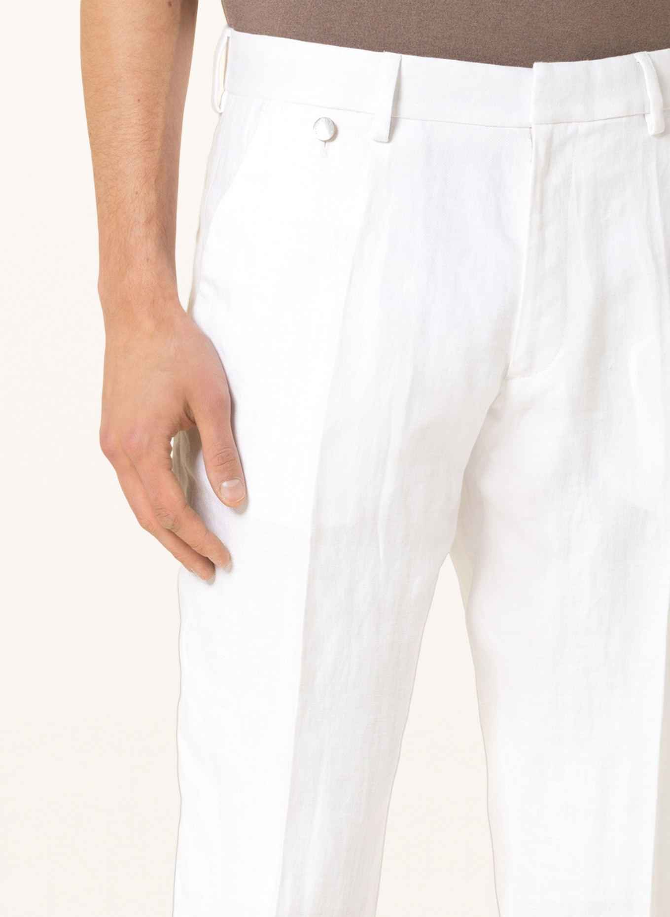 AGNONA Linen trousers slim fit, Color: WHITE (Image 6)