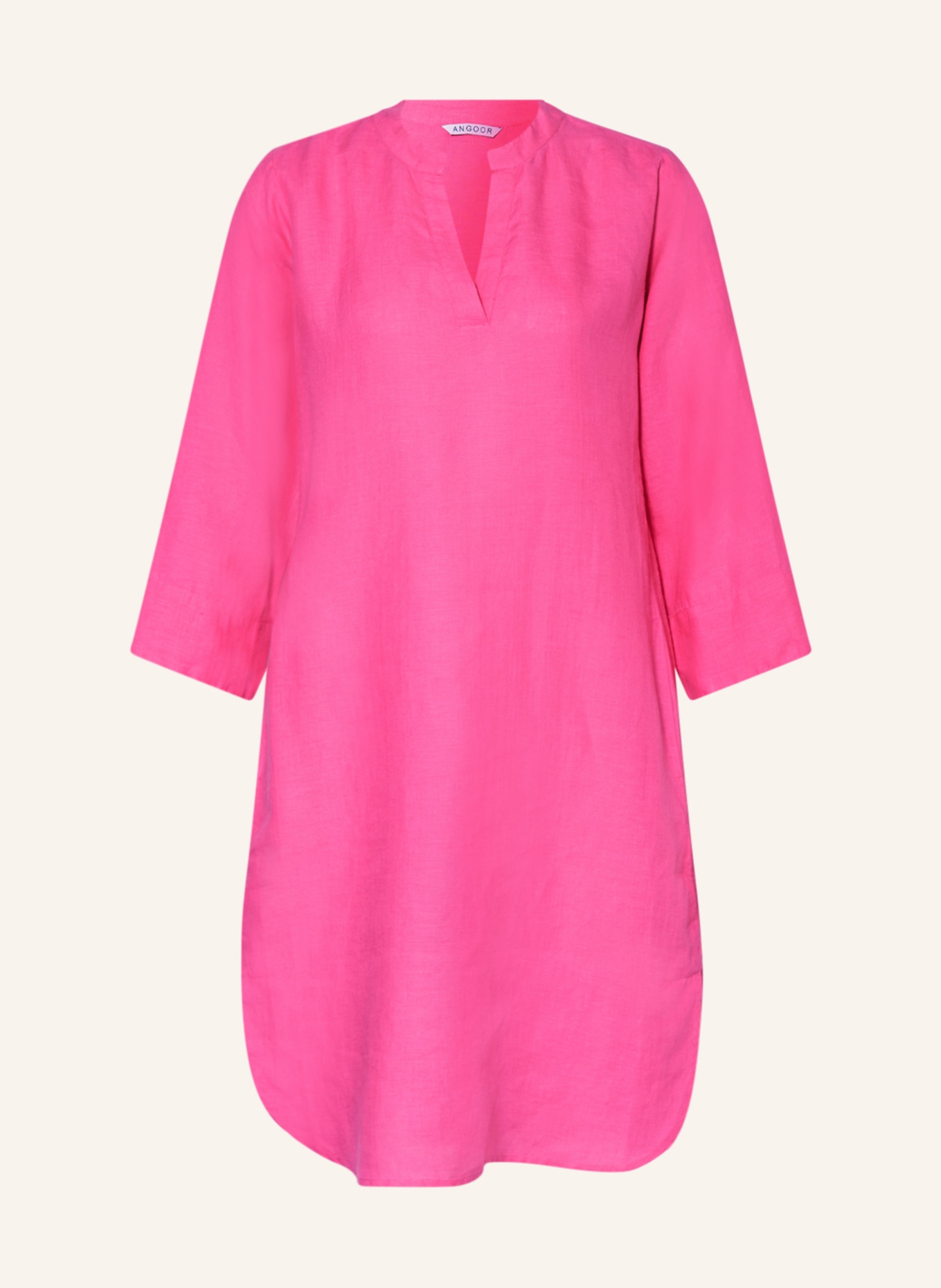 ANGOOR Linen dress SARAH with 3/4 sleeves, Color: PINK (Image 1)