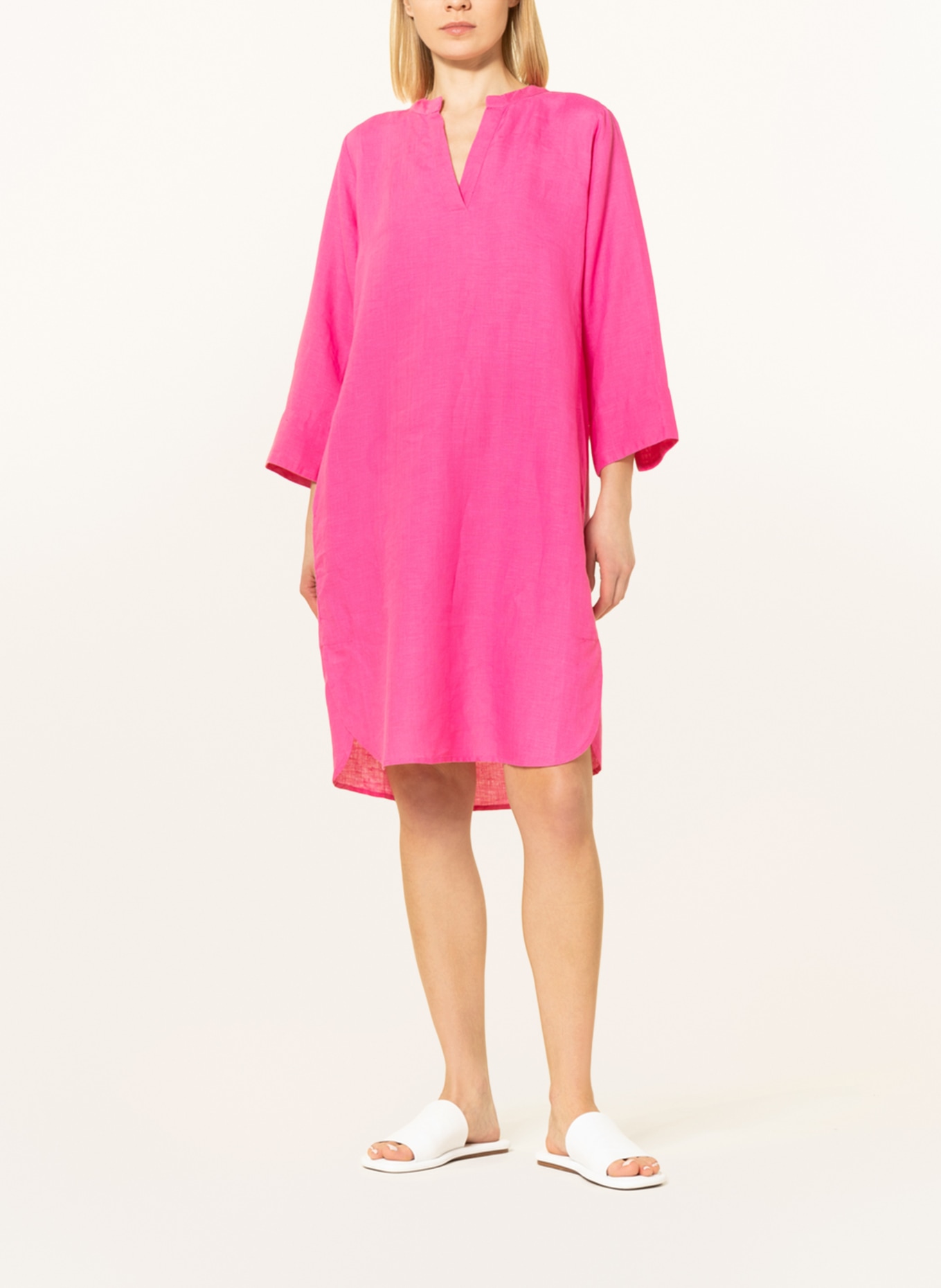 ANGOOR Linen dress SARAH with 3/4 sleeves, Color: PINK (Image 2)