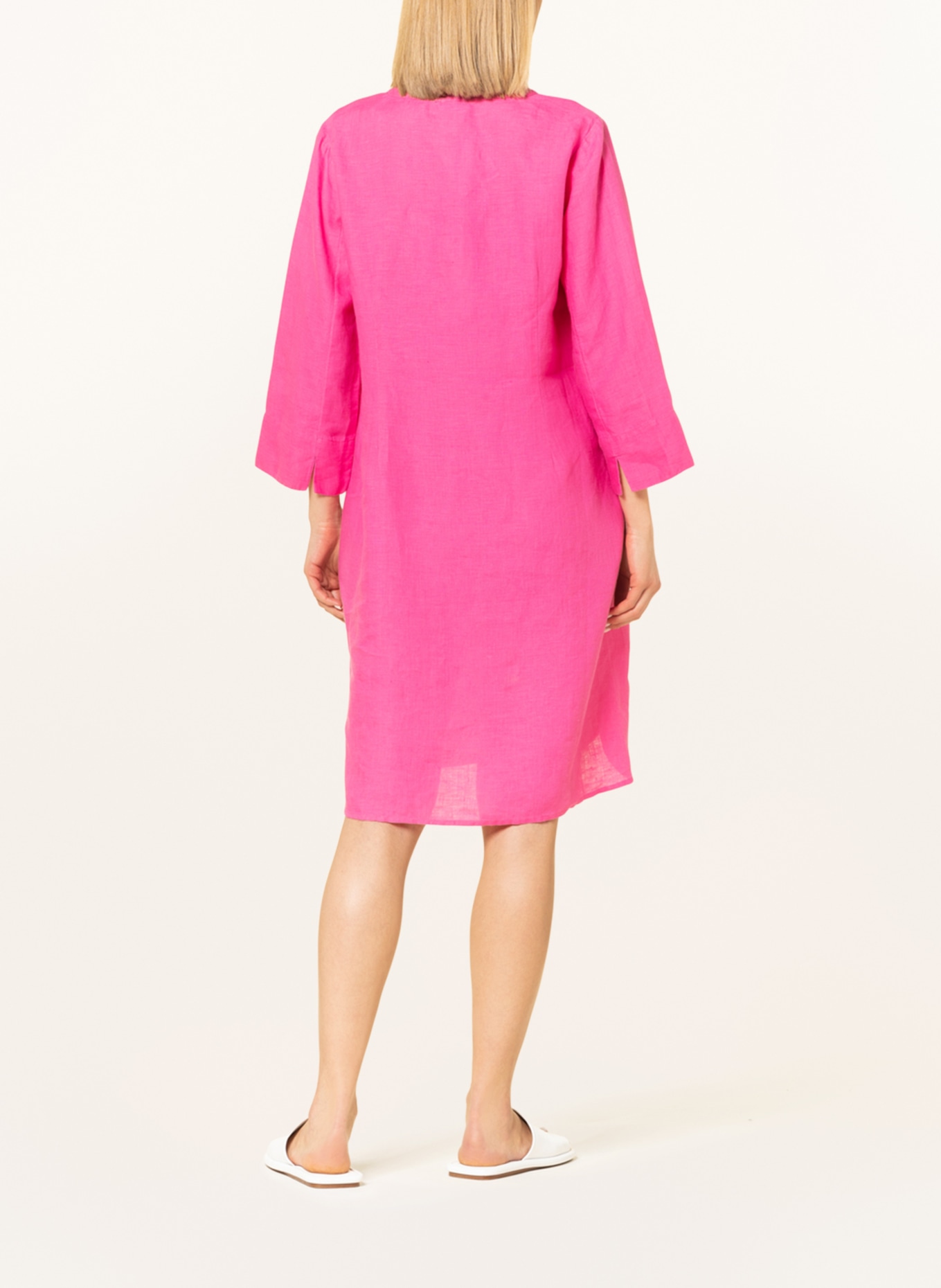 ANGOOR Linen dress SARAH with 3/4 sleeves, Color: PINK (Image 3)