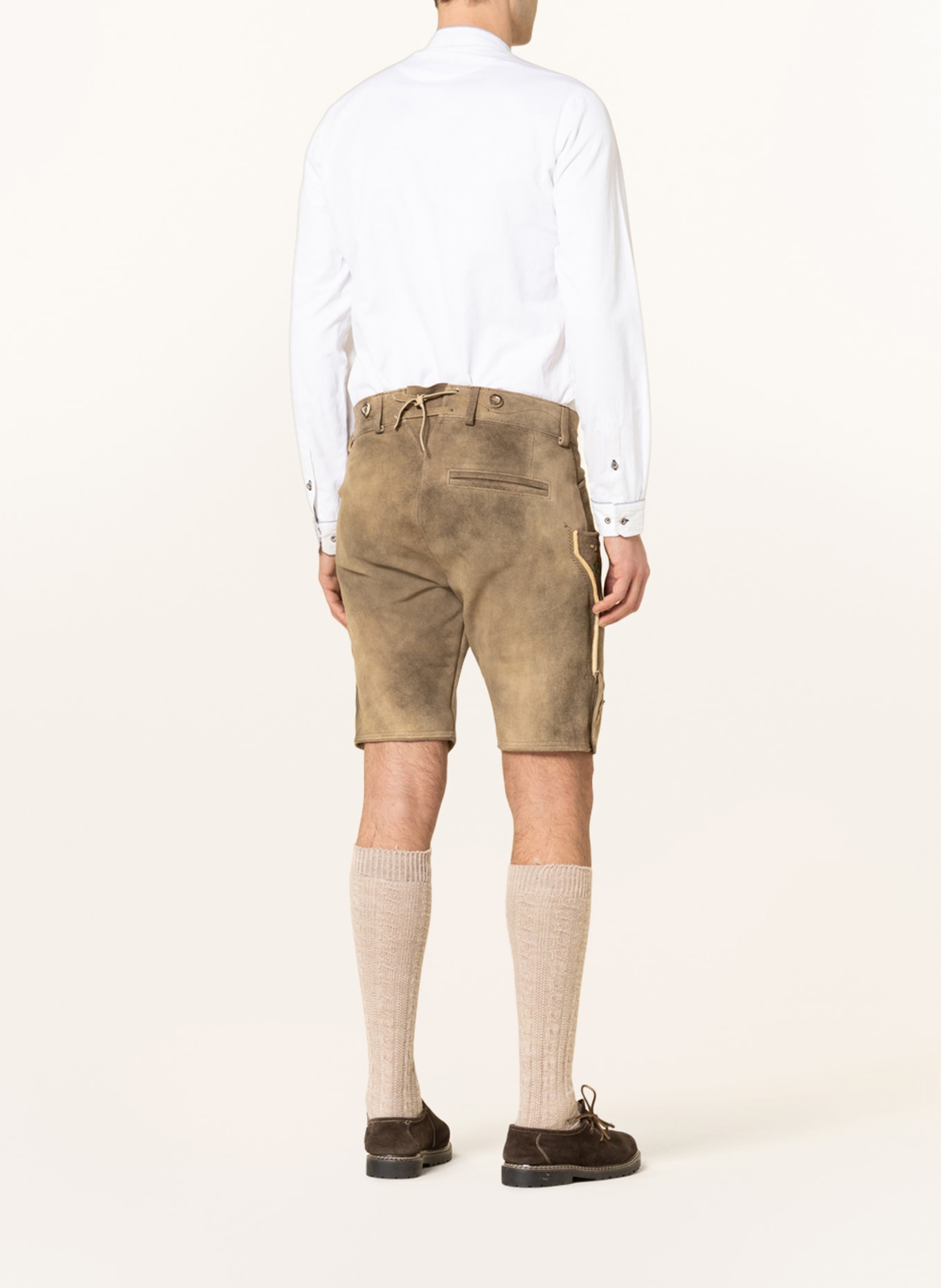 OSTARRICHI Spodnie skórzane w stylu ludowym URSPRUNG, Kolor: OLIWKOWY (Obrazek 3)