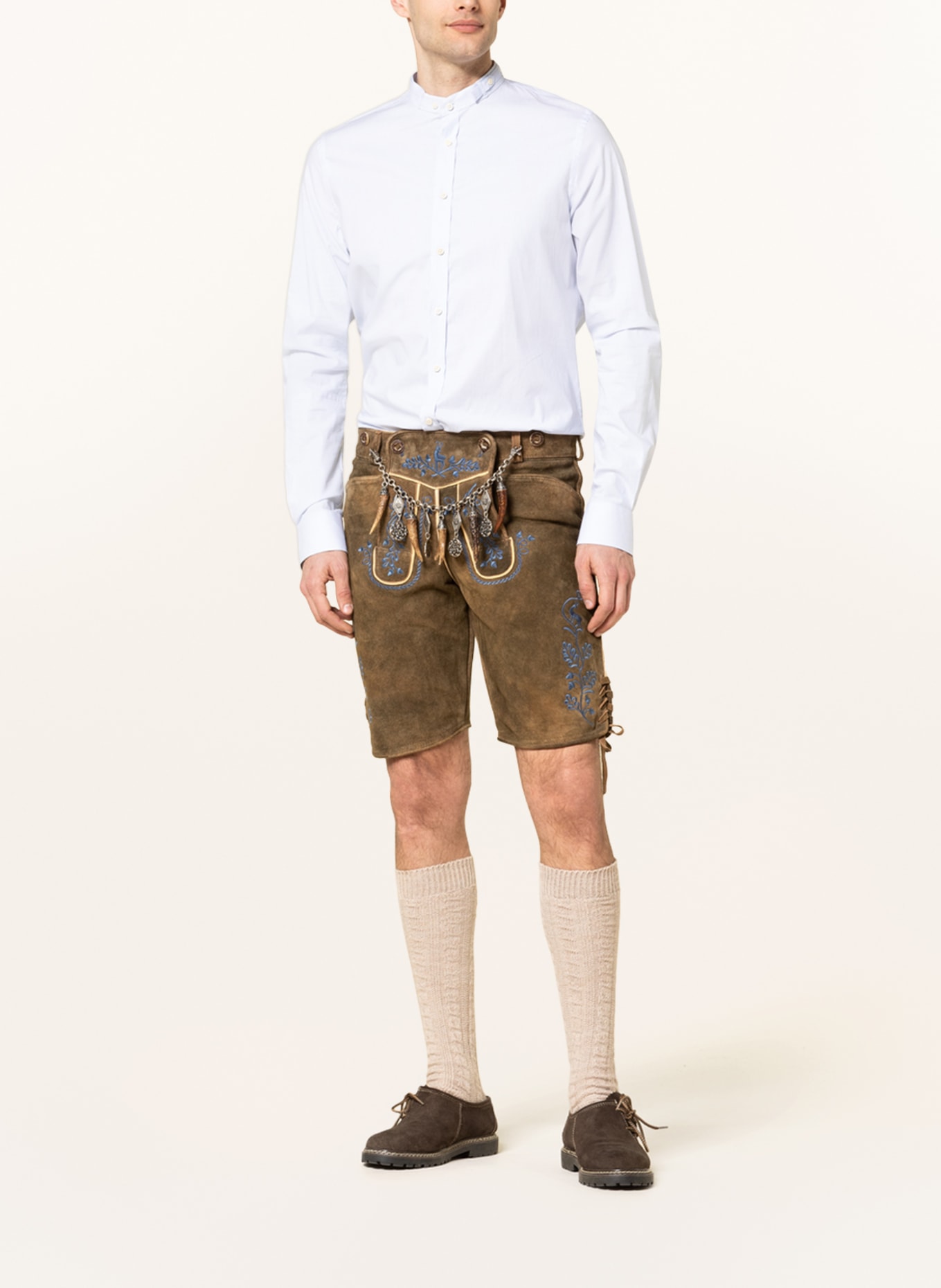 OSTARRICHI Spodnie skórzane w stylu ludowym SEPP NEU, Kolor: BRĄZOWY (Obrazek 2)