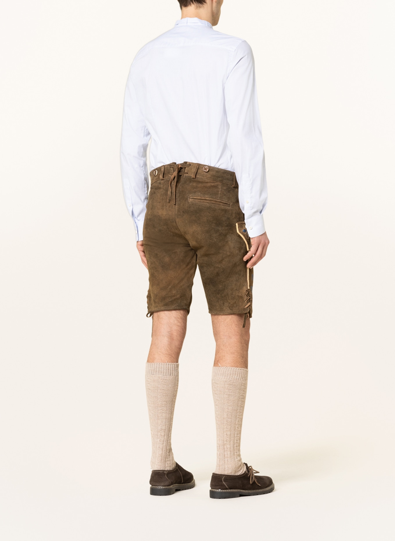 OSTARRICHI Spodnie skórzane w stylu ludowym SEPP NEU, Kolor: BRĄZOWY (Obrazek 3)