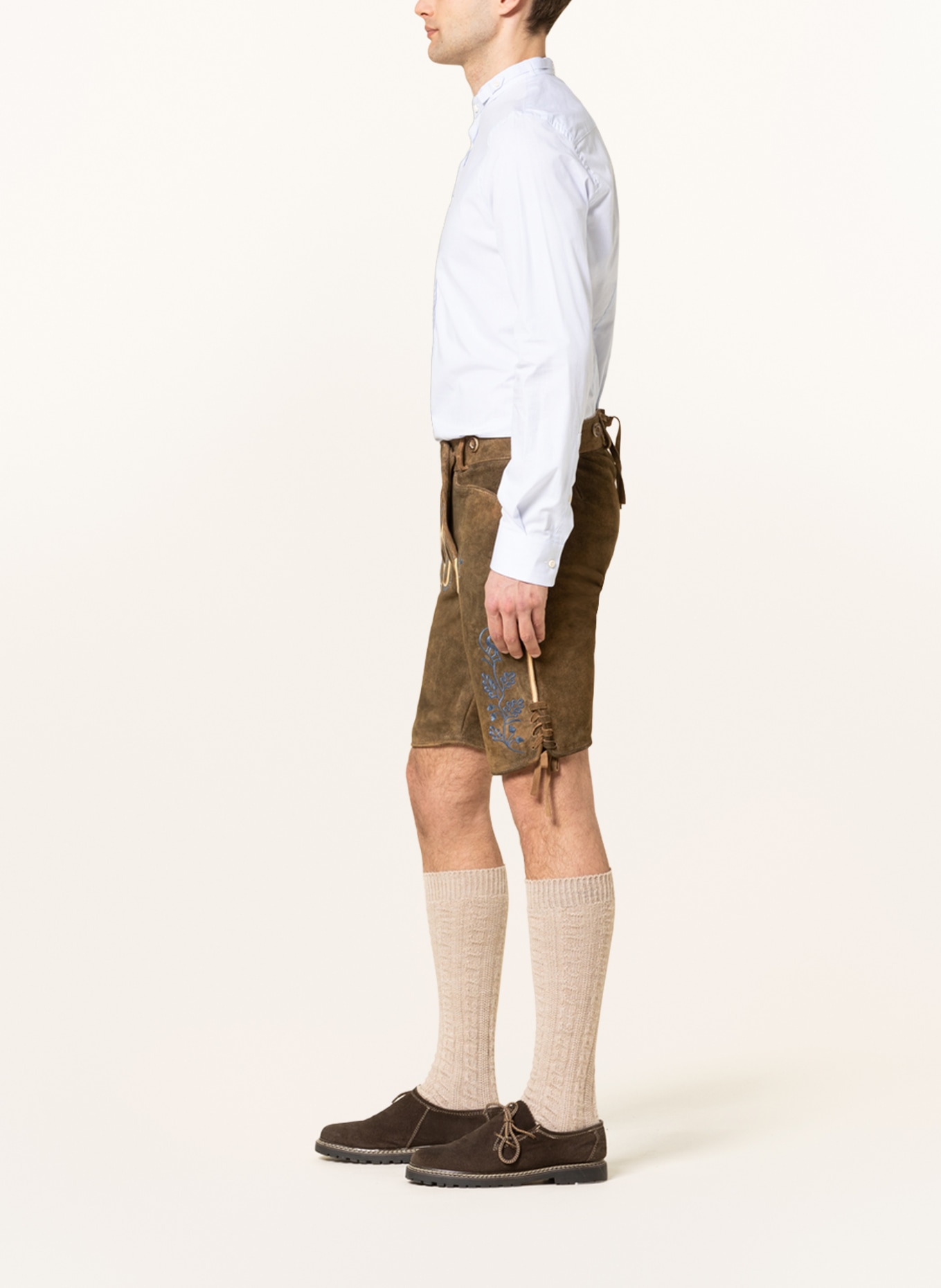 OSTARRICHI Spodnie skórzane w stylu ludowym SEPP NEU, Kolor: BRĄZOWY (Obrazek 4)