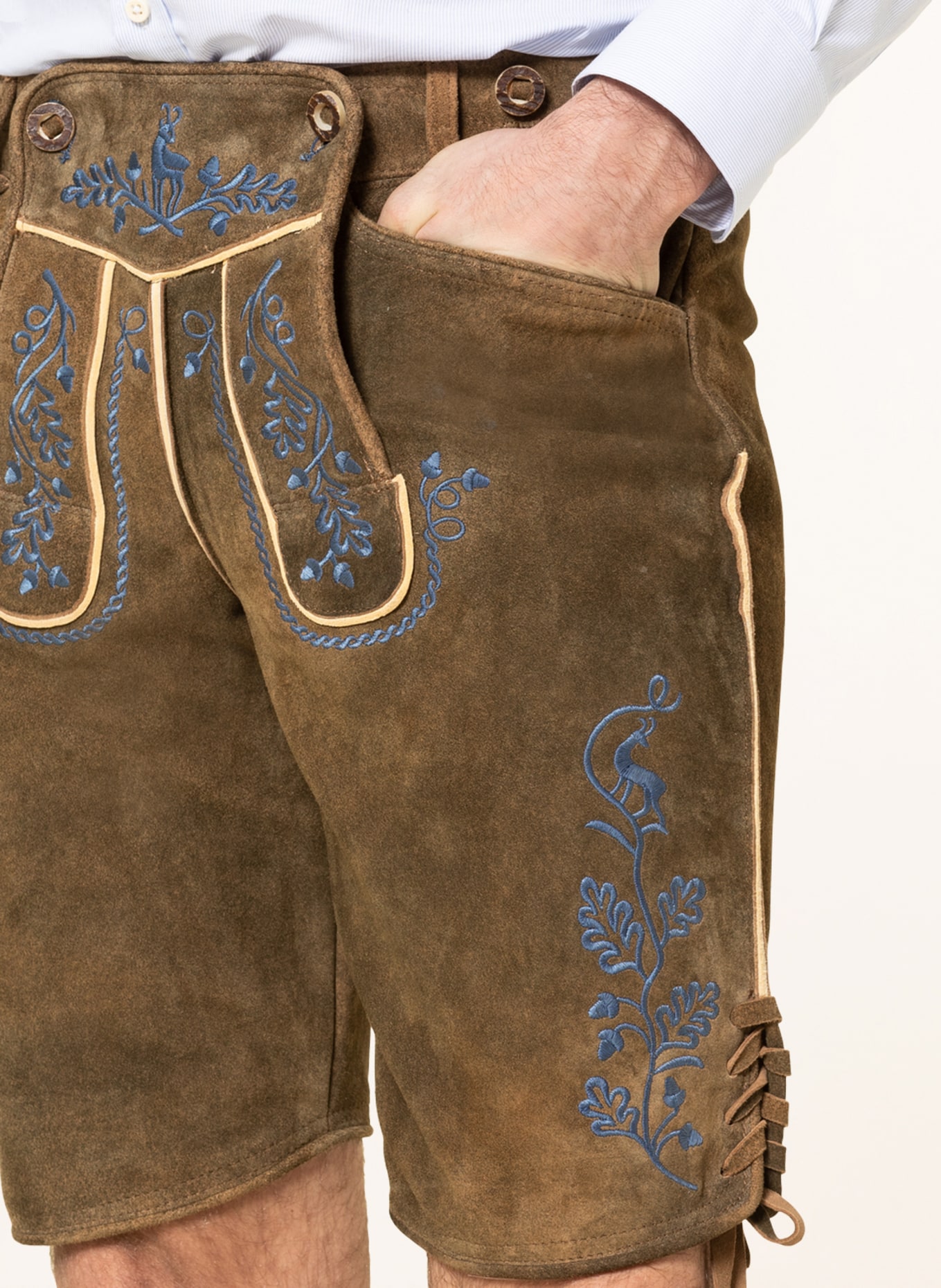 OSTARRICHI Kožené krojové kalhoty SEPP NEU, Barva: HNĚDÁ (Obrázek 5)