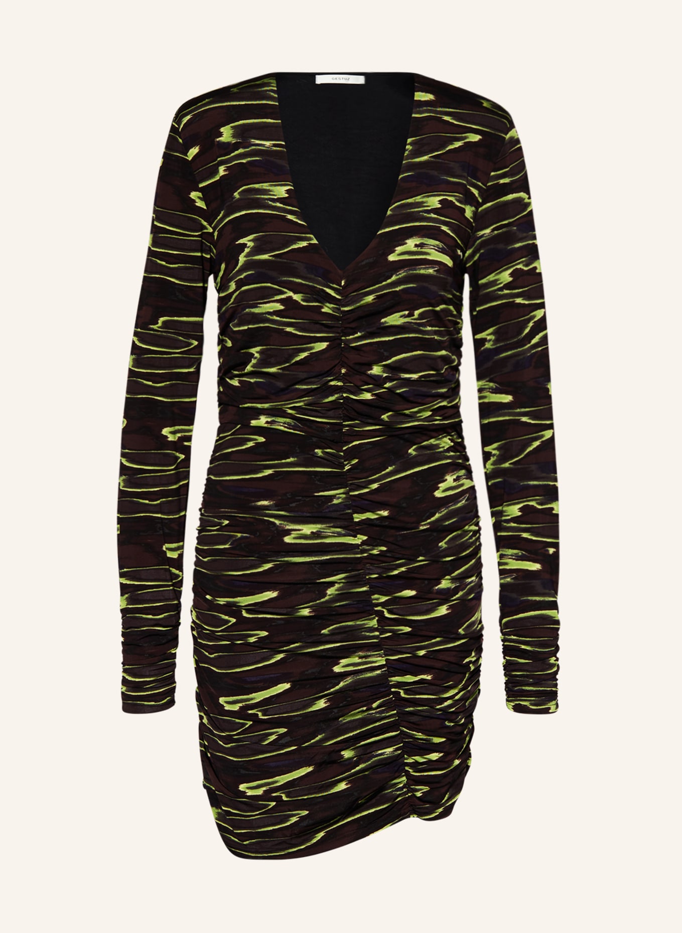 GESTUZ Dress SHEVYGZ, Color: BROWN/ LIGHT GREEN/ DARK BROWN (Image 1)