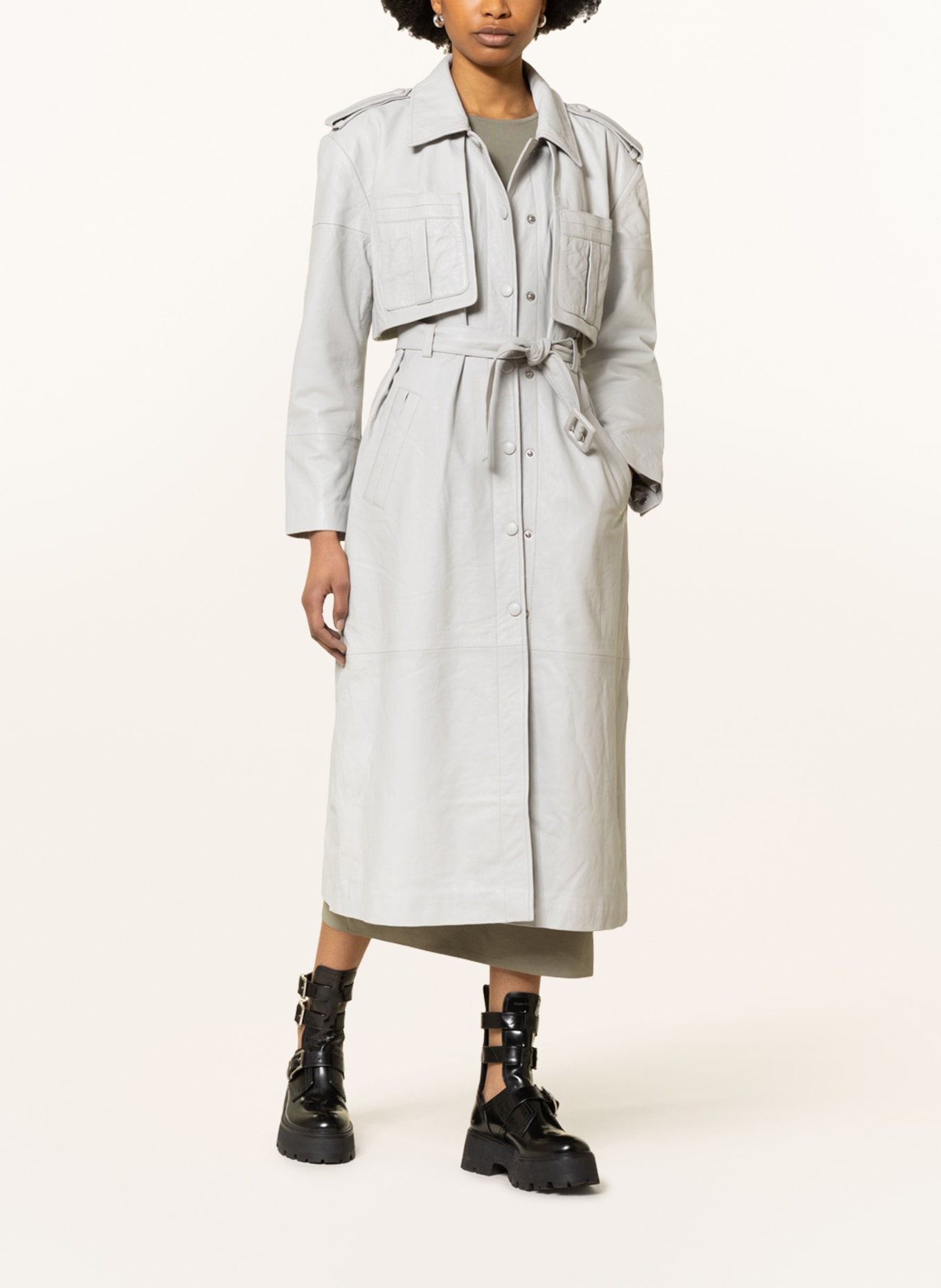 GESTUZ Trench coat LIBRAGZ made of leather