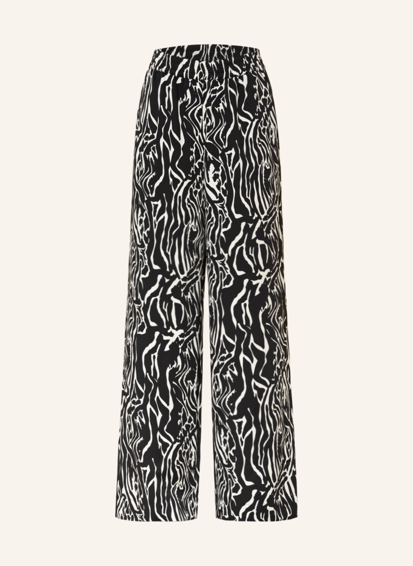 GESTUZ Wide leg trousers BRAYAGZ, Color: BLACK/ WHITE (Image 1)
