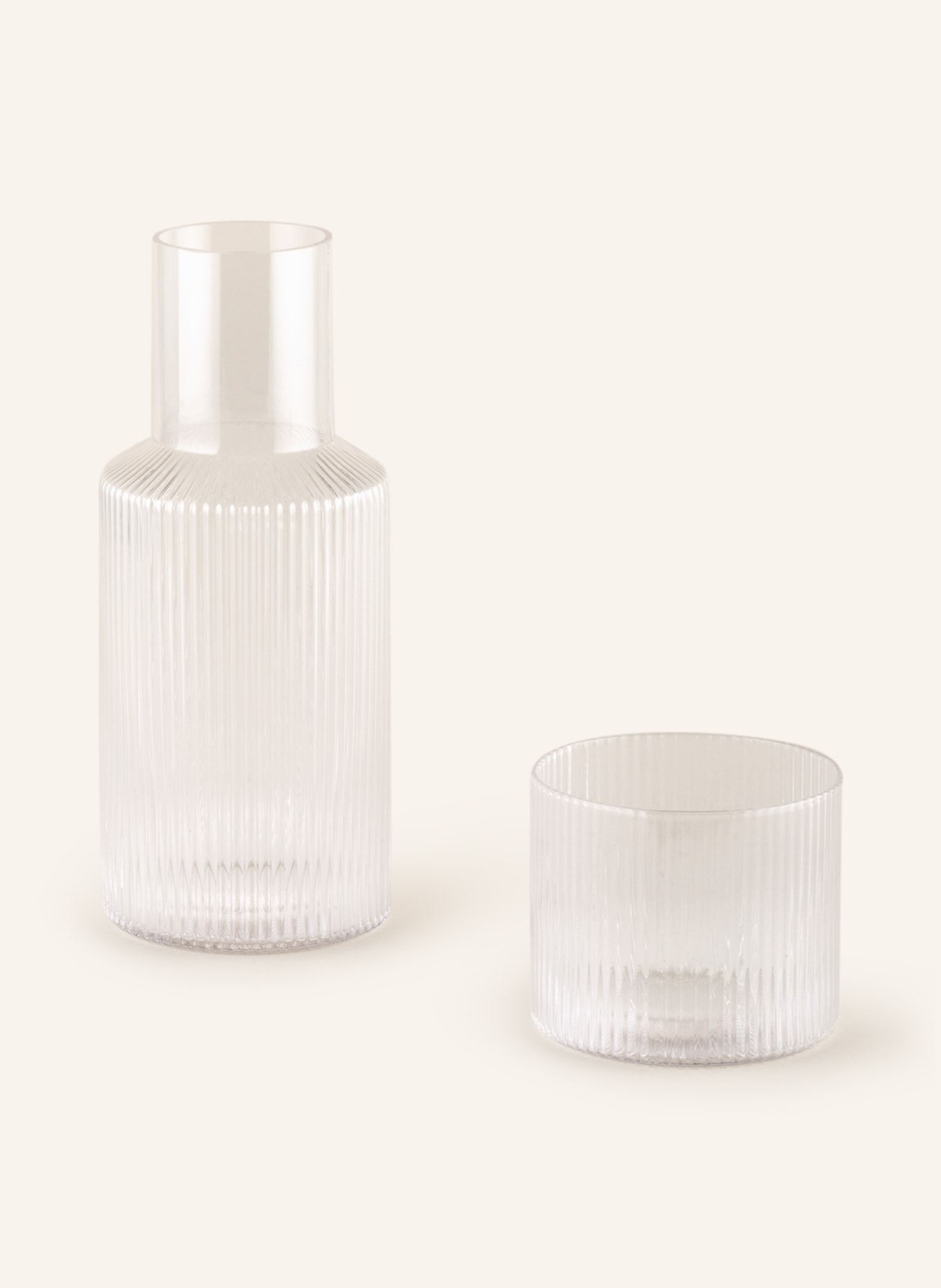Ferm LIVING Set RIPPLE: Carafe and drinking glass, Color: WHITE (Image 2)